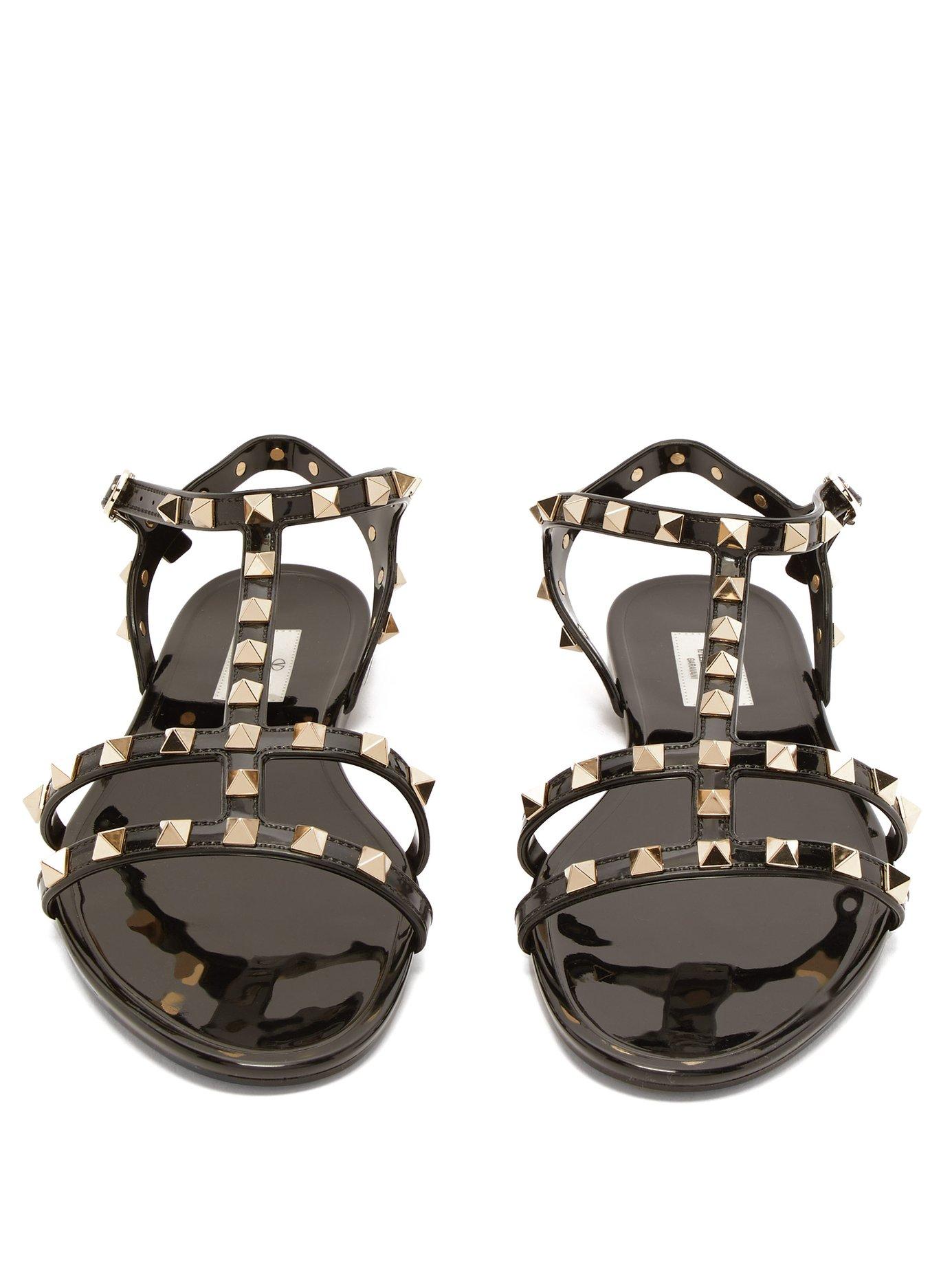 pvc rockstud flat sandals