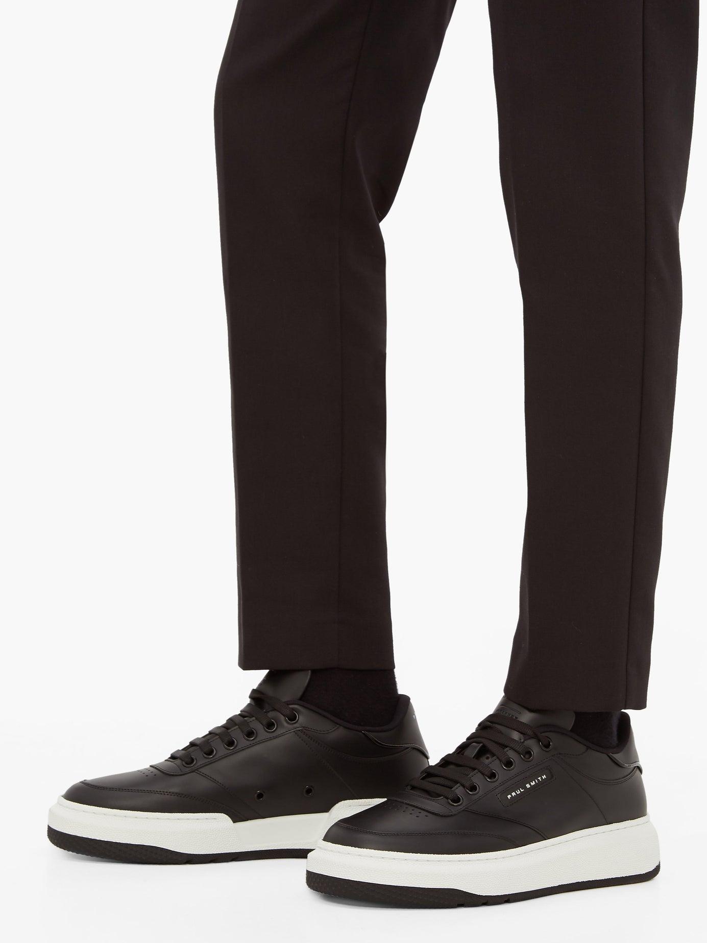 paul smith black leather trainers