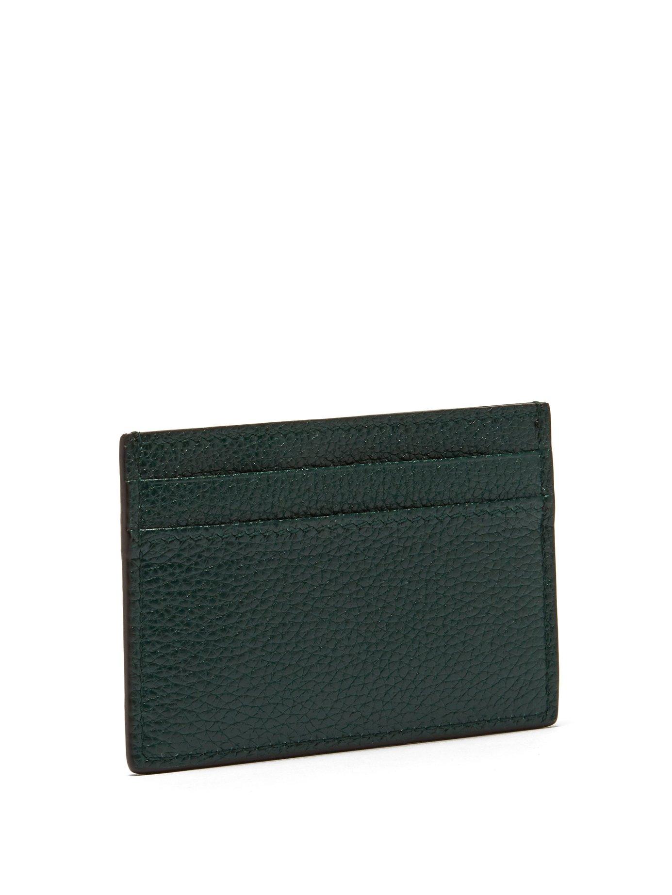 Gucci Leather Zumi Card Case in Dark Green (Green) | Lyst