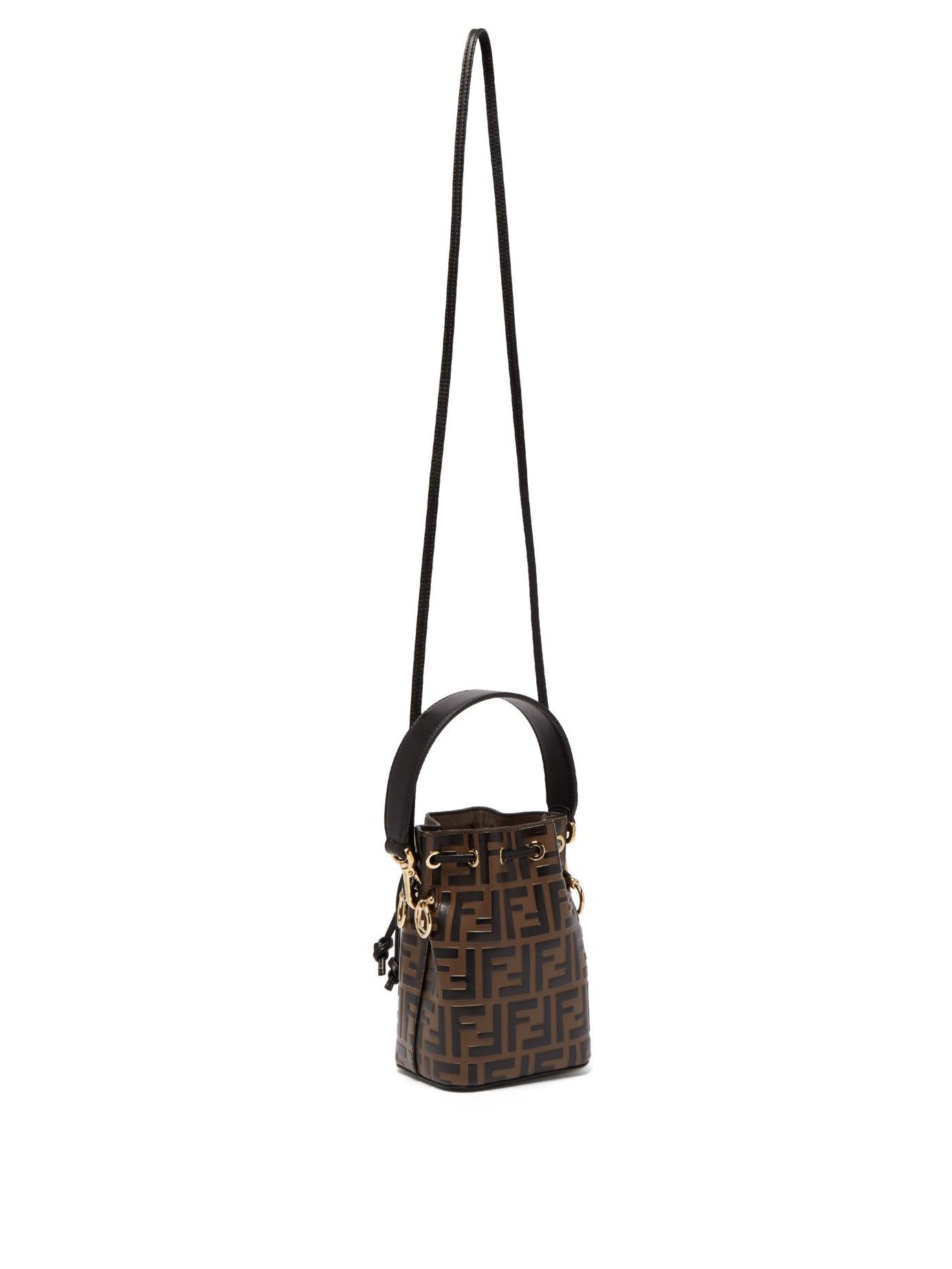 Garderobe - Fendi Brown/Black FF Mon Tresor Mini Drawstring Bucket Bag For  AED4,747/- Available Online and in Store DM us to Purchase Choose PostPay  at Checkout #garderobe #garderobedubai #fendi #luxurybags #luxury #preloved  #