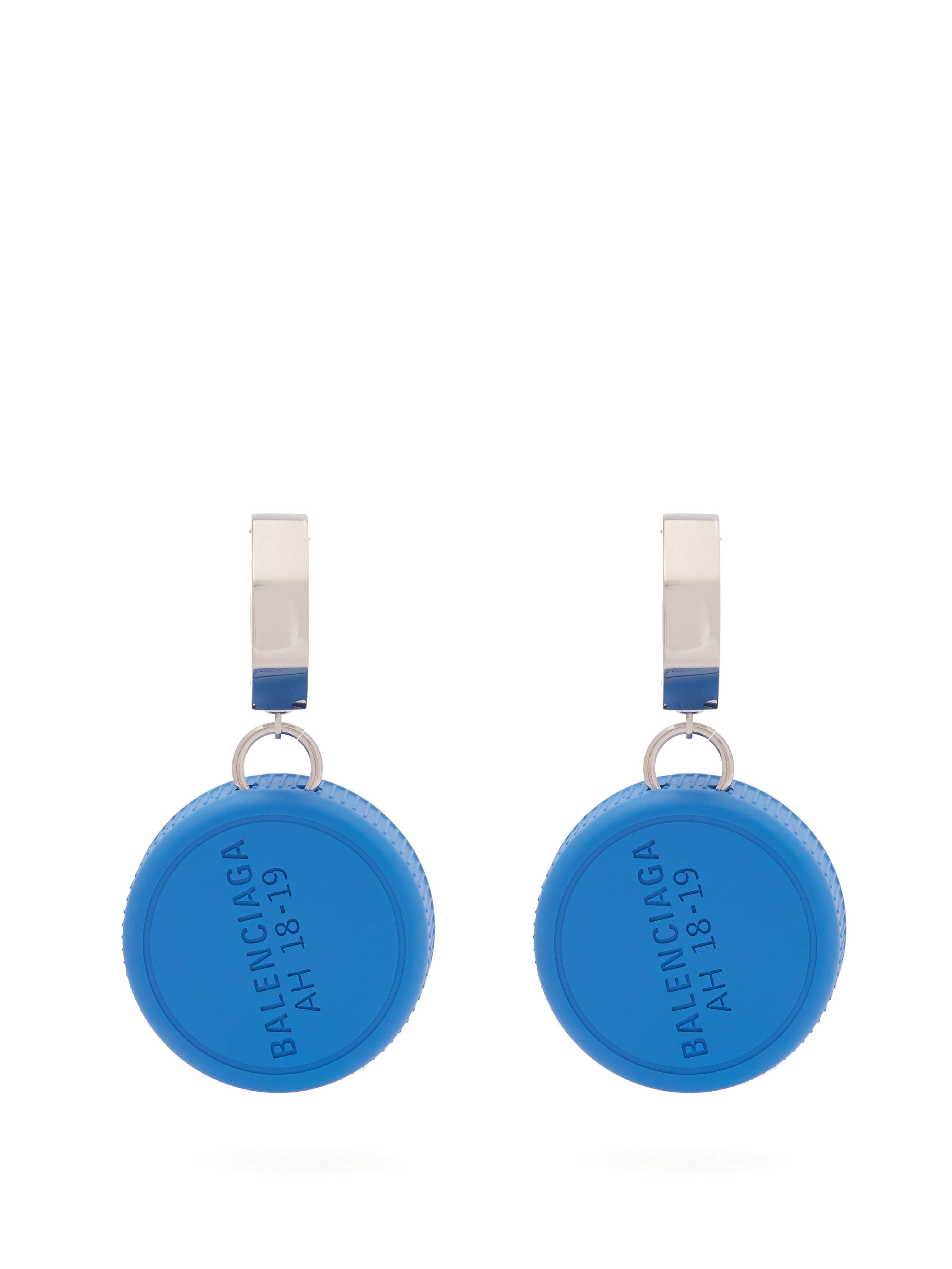 Balenciaga Bottle Cap Drop Earrings in Blue | Lyst UK