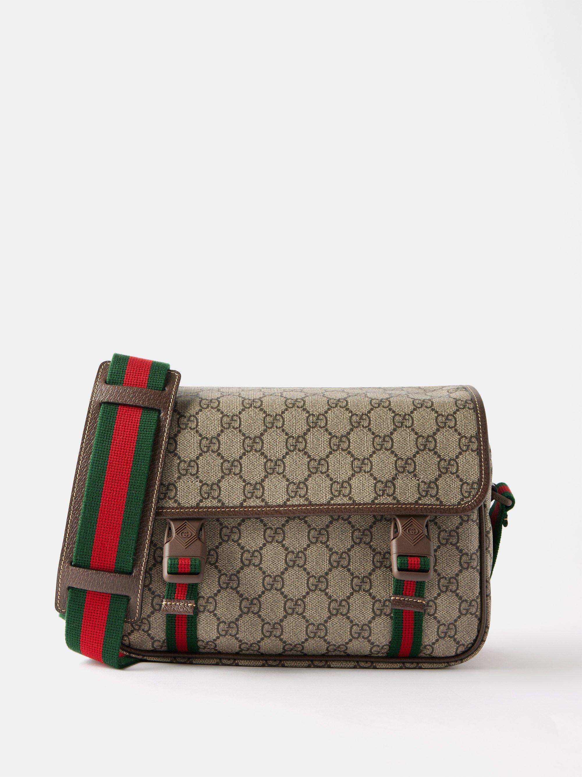 Gucci Ophidia Mini Leather-trimmed Monogrammed Supreme Coated