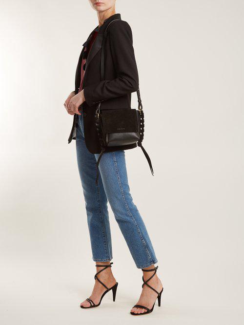 Isabel Marant Asli Mini Suede And Leather Cross-body Bag in Black - Lyst