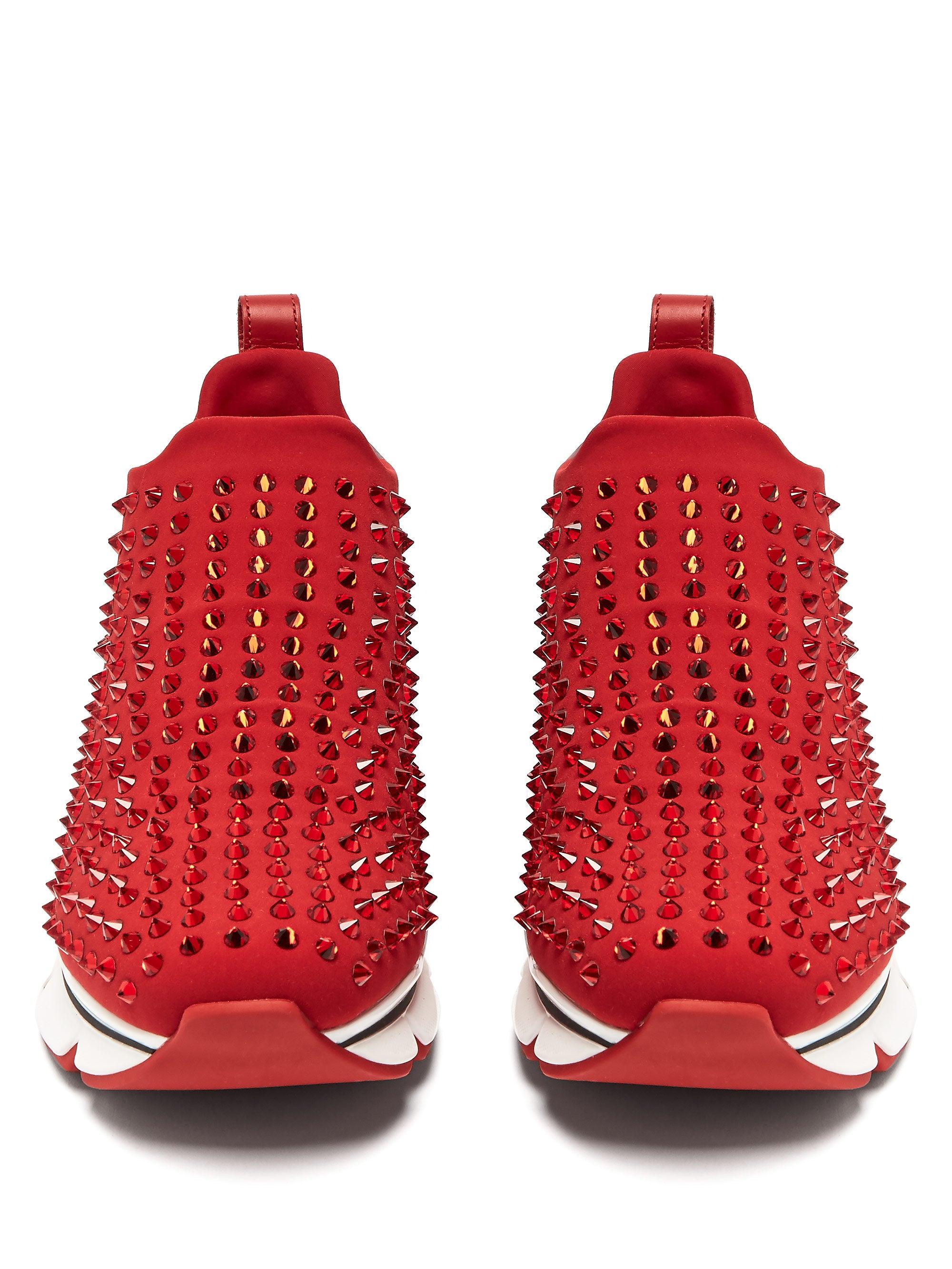 Spike studded neoprene trainers, Christian Louboutin