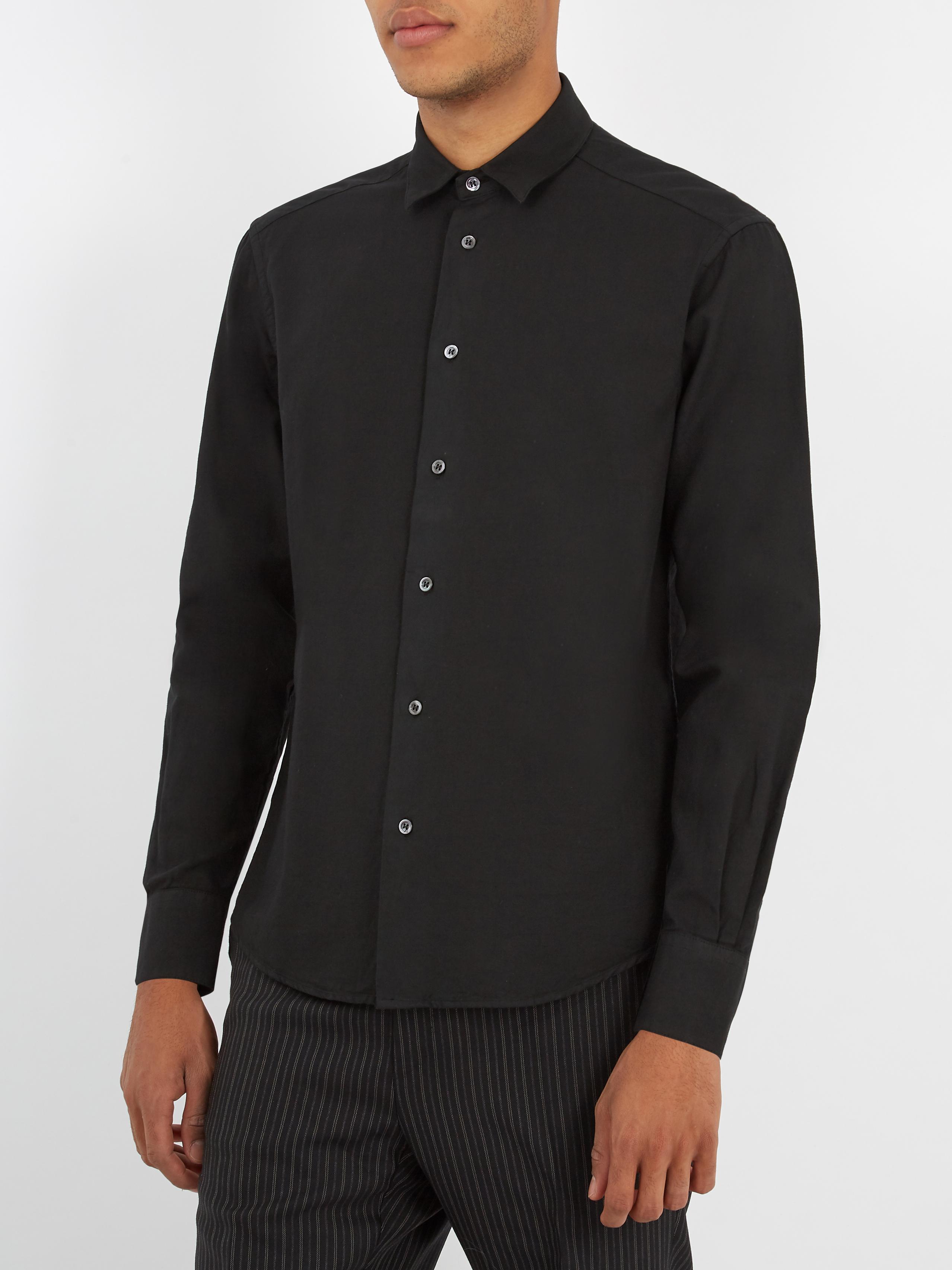 Lyst Barena Singlecuff Oxfordcotton Shirt in Black for Men