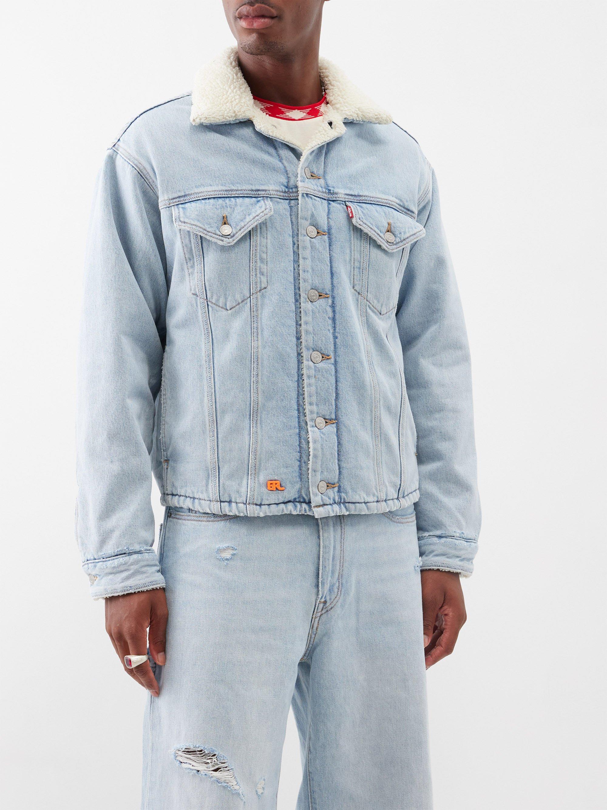 ERL X Levi's Fleece-lined Denim Jacket in Blue for Men | Lyst