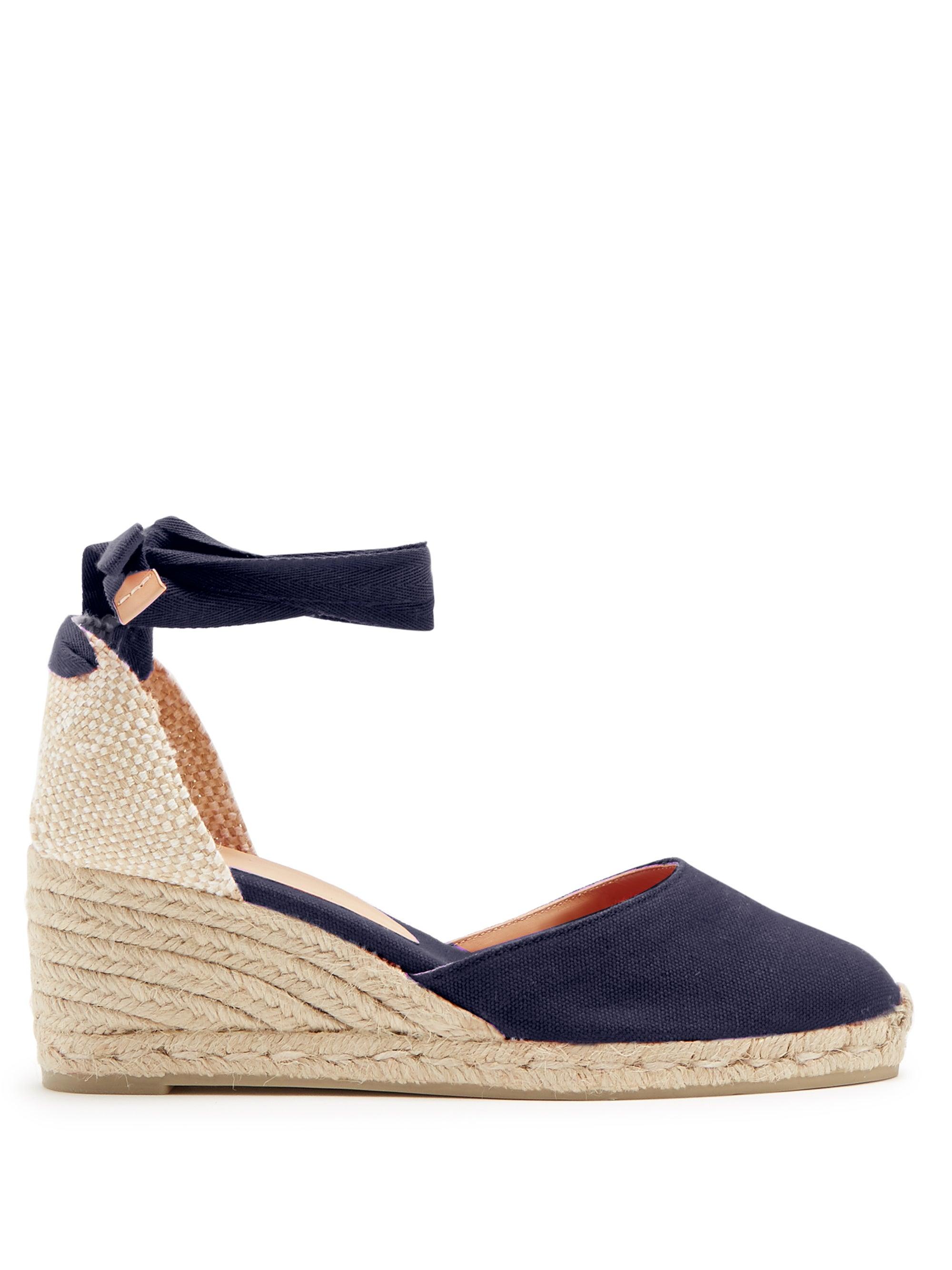 Castaner Carina 60 Canvas & Jute Wedge Espadrilles in Navy (Blue ...