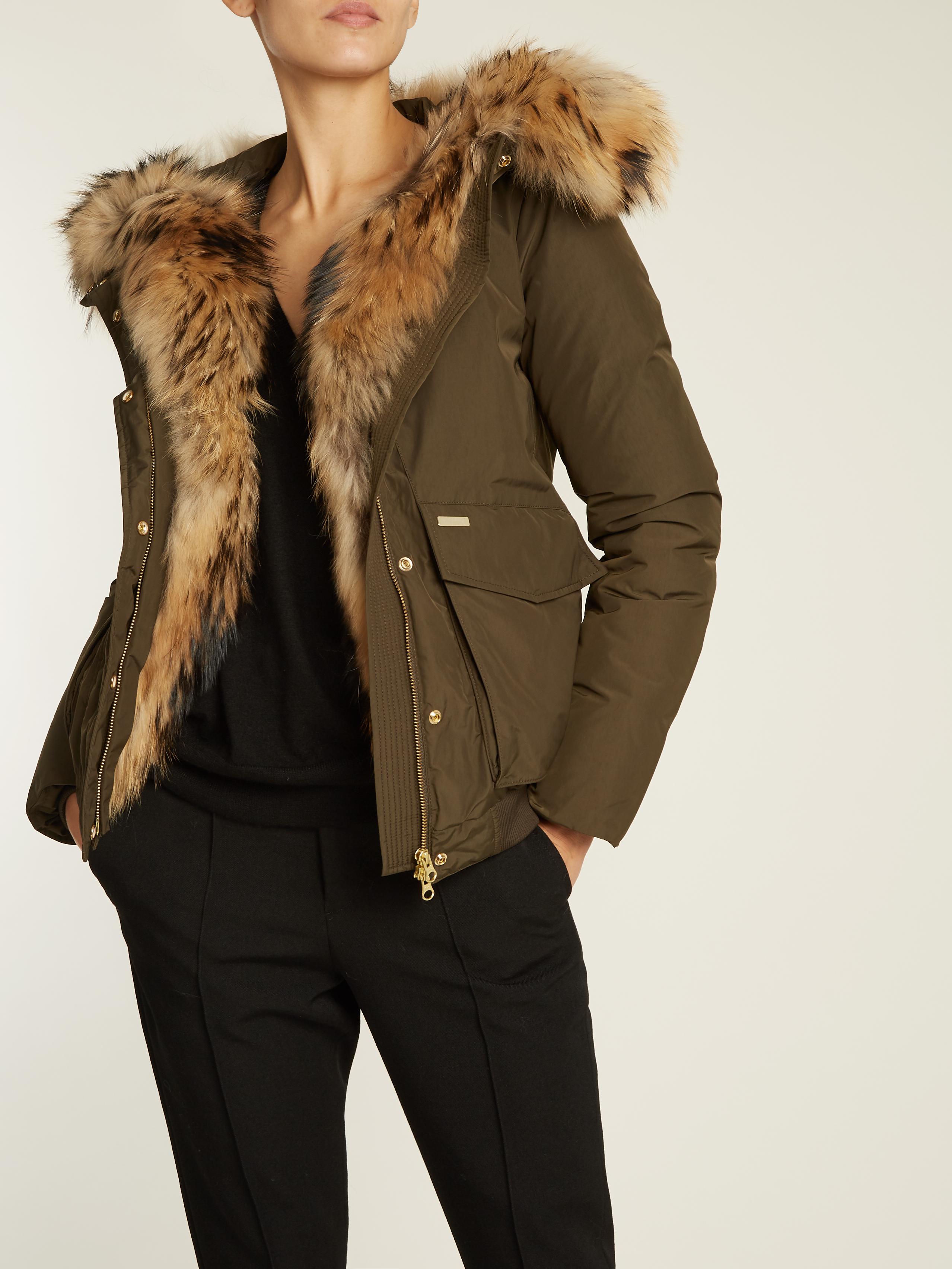 Woolrich Military Furtrimmed Down Bomber Jacket Lyst