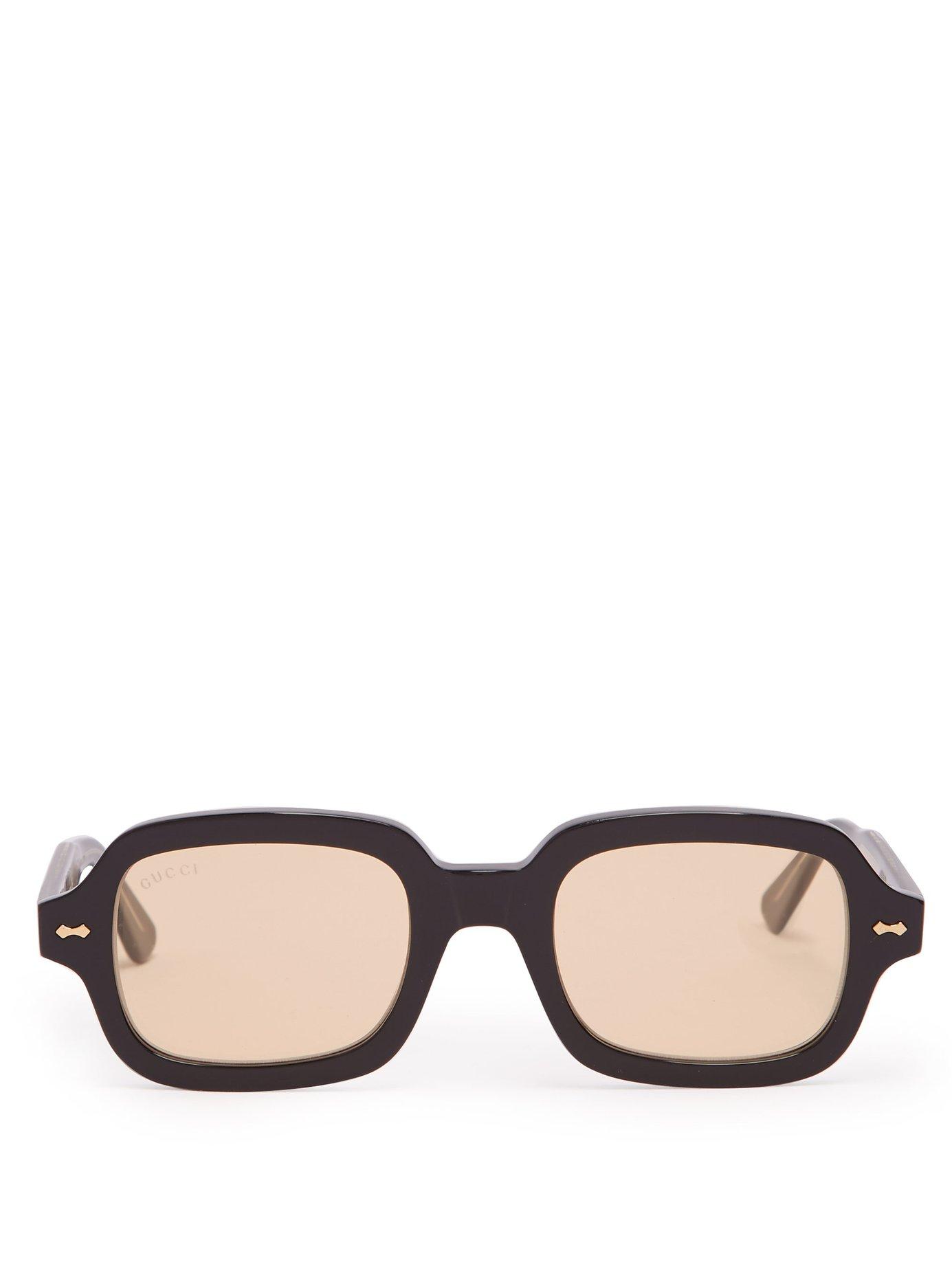 gucci square acetate sunglasses black