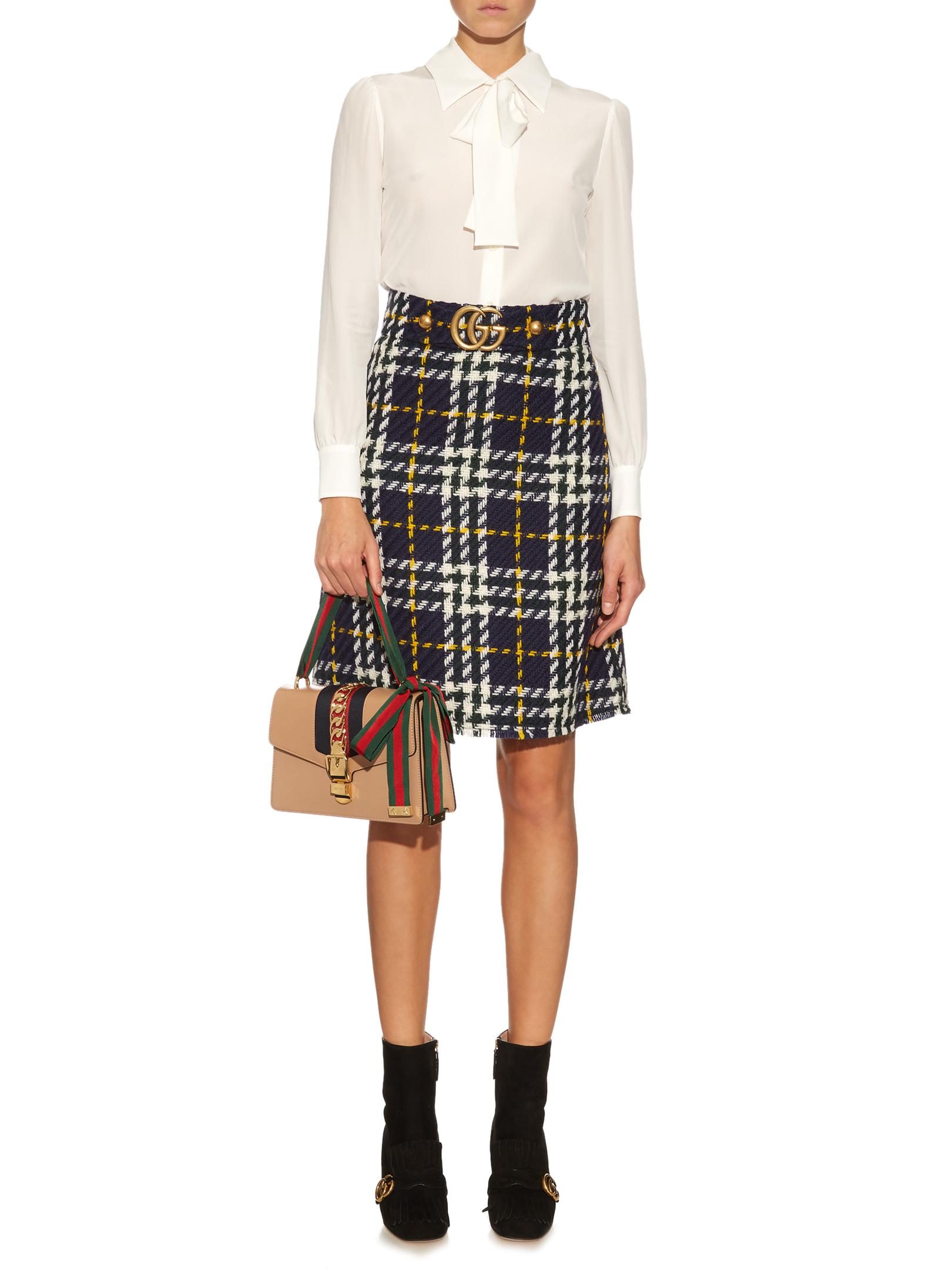 Gucci Sylvie Medium Buckle Leather Shoulder Bag Lyst