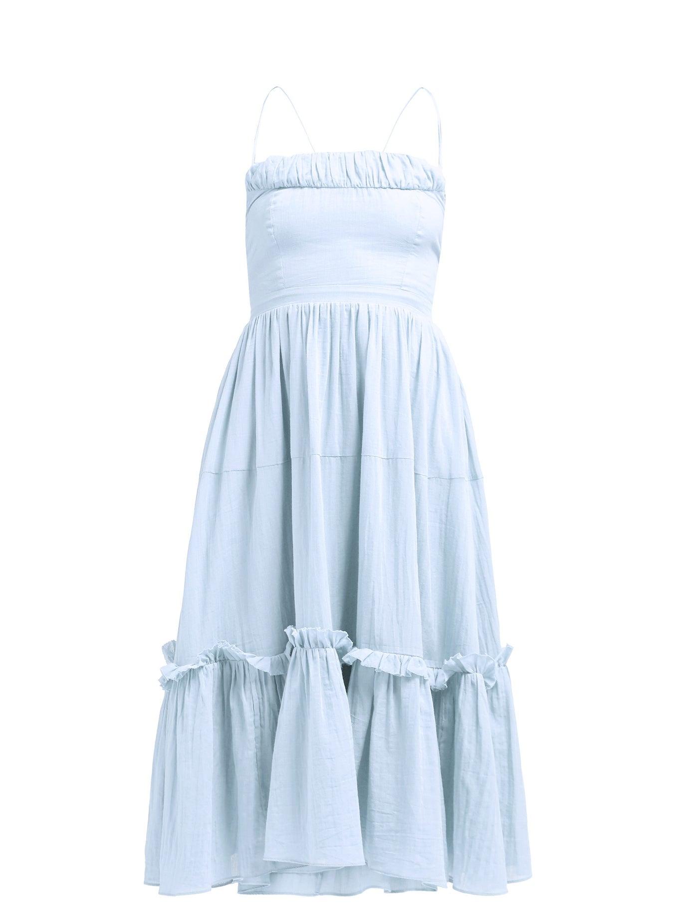 Loup Charmant Alghero Tie-back Cotton Dress in Blue - Lyst