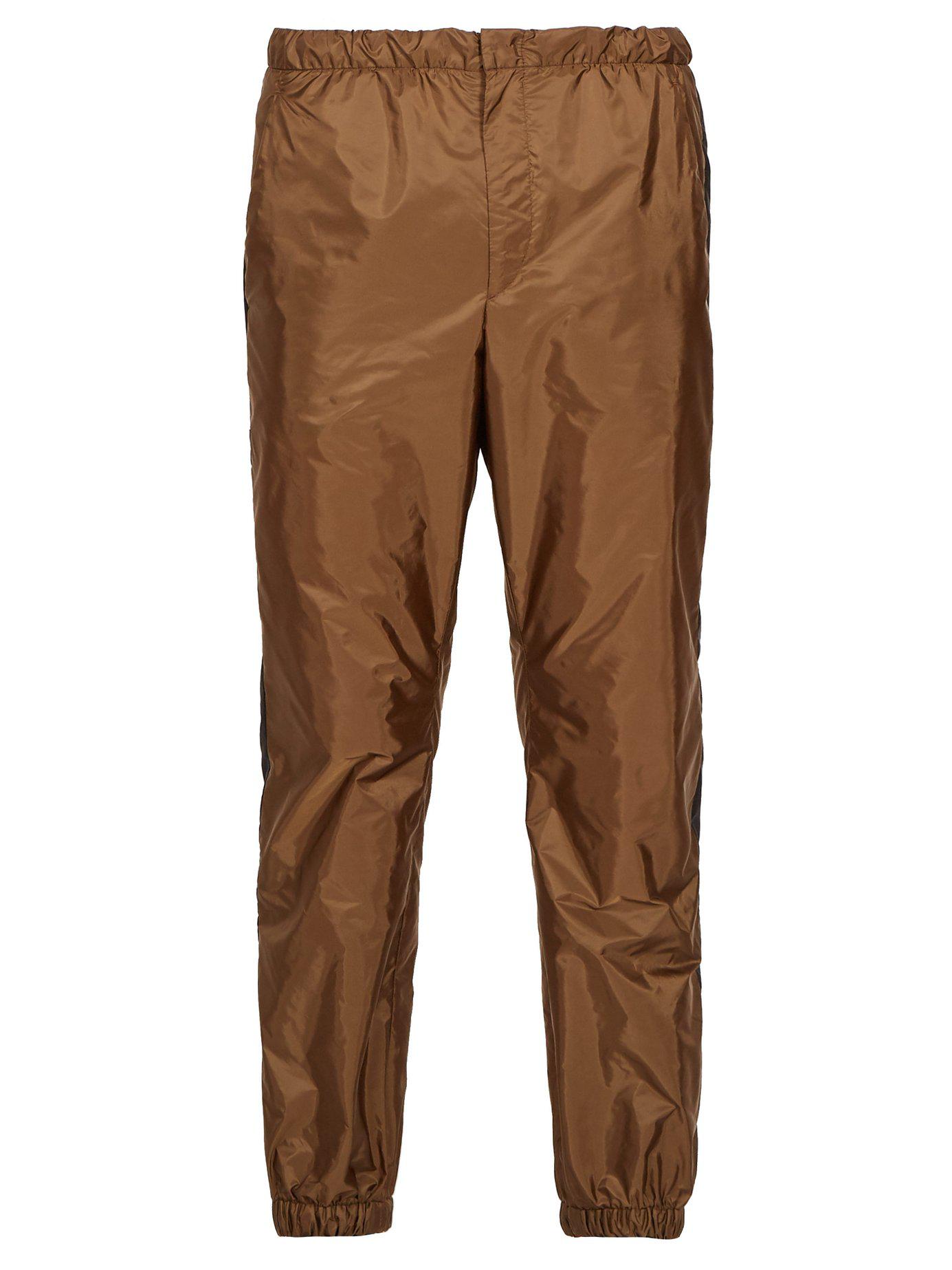 Prada Nylon Track Pants in Brown for Men | Lyst