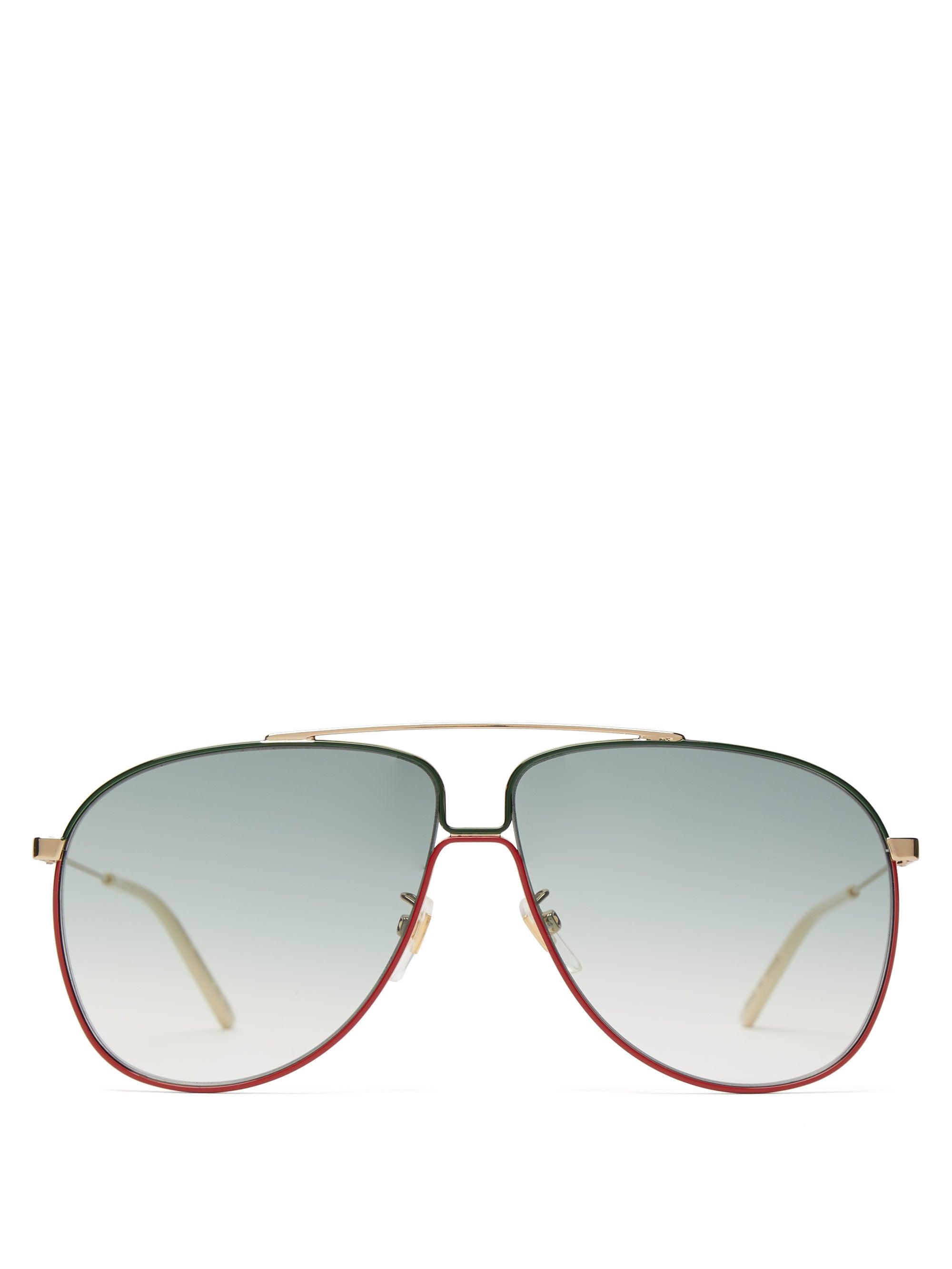 Gucci Aviator Metal Sunglasses in Metallic for Men | Lyst
