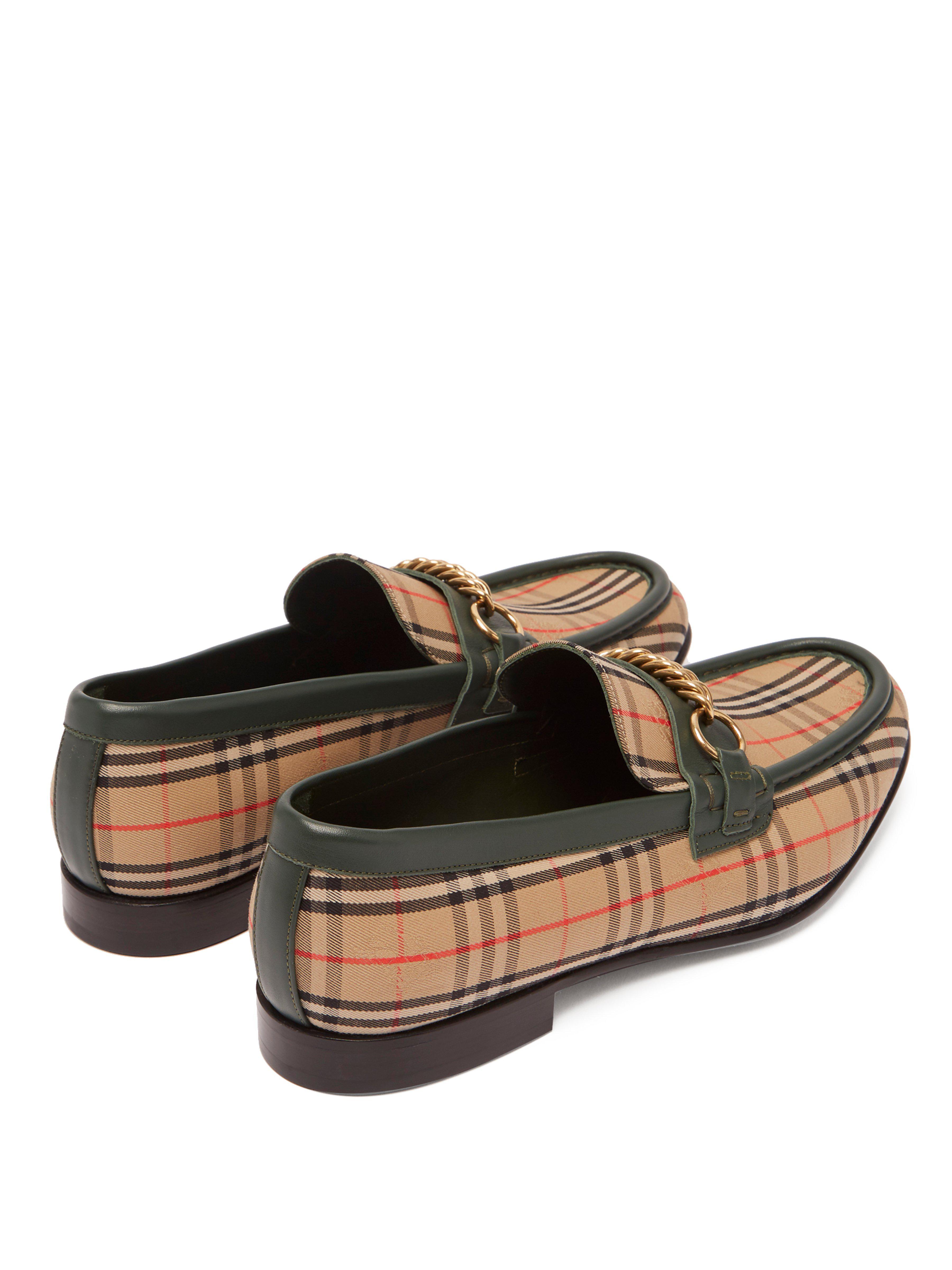 Burberry Moorely Dalston Vintage Check Canvas Loafers in Dark Forest ...