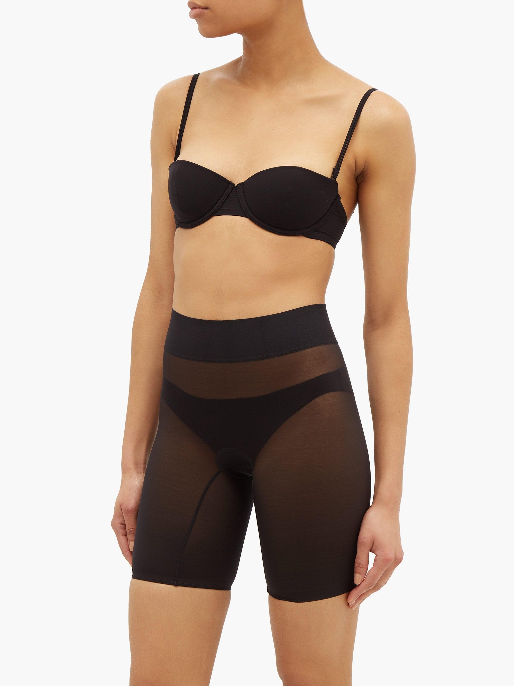 Verblinding Anders neus Wolford Sheer Touch Mesh Shapewear Shorts in Black | Lyst