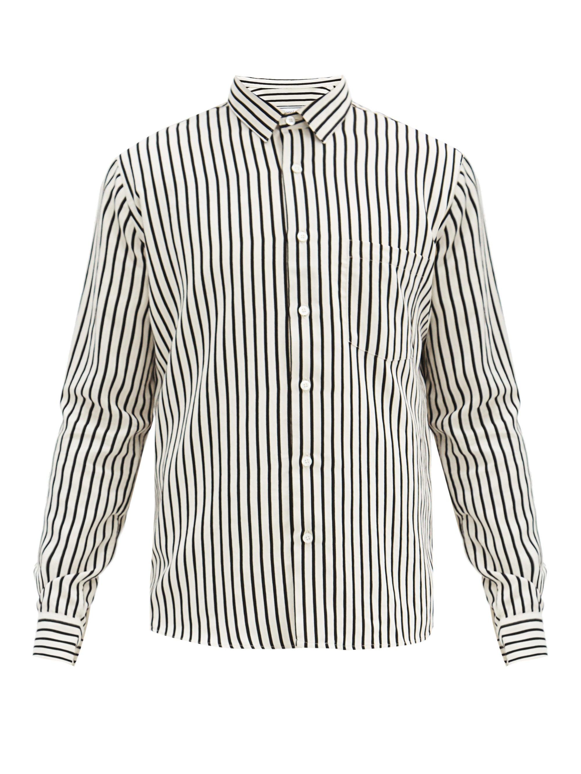 AMI Striped Twill Shirt for Men - Lyst