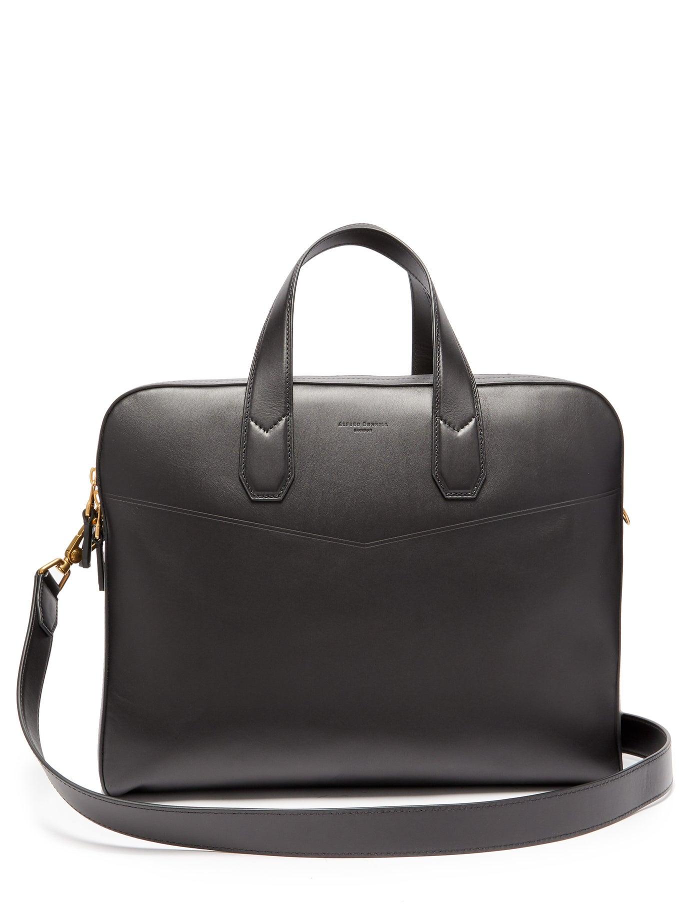 Dunhill Duke Double Document Leather Briefcase in Black for Men - Lyst