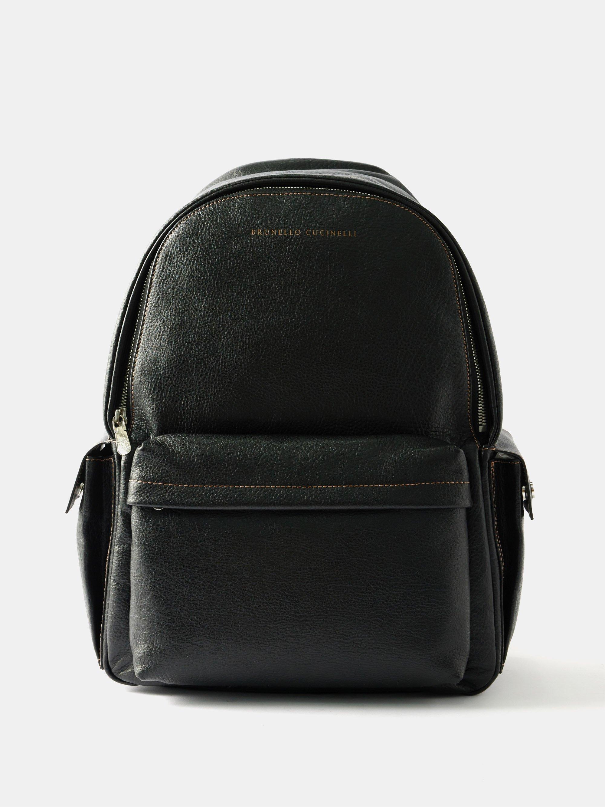 brunello cucinelli leather backpack