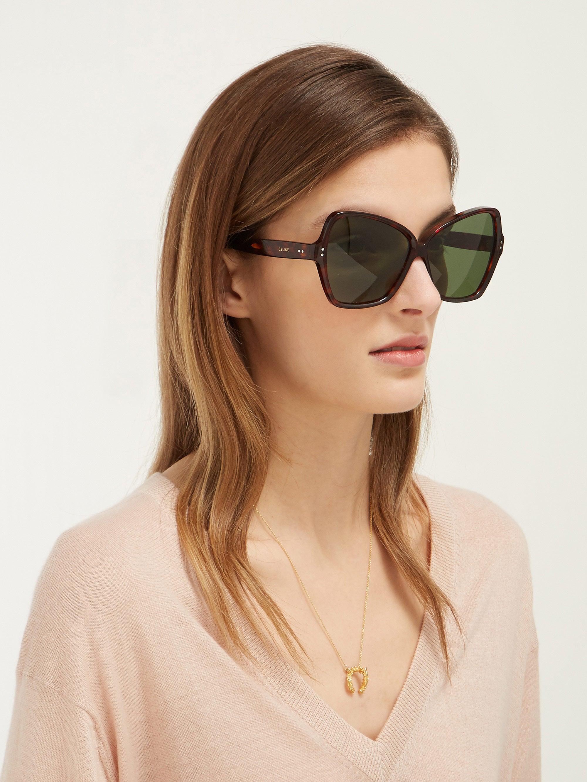 Celine Butterfly Cat-eye Acetate Sunglasses