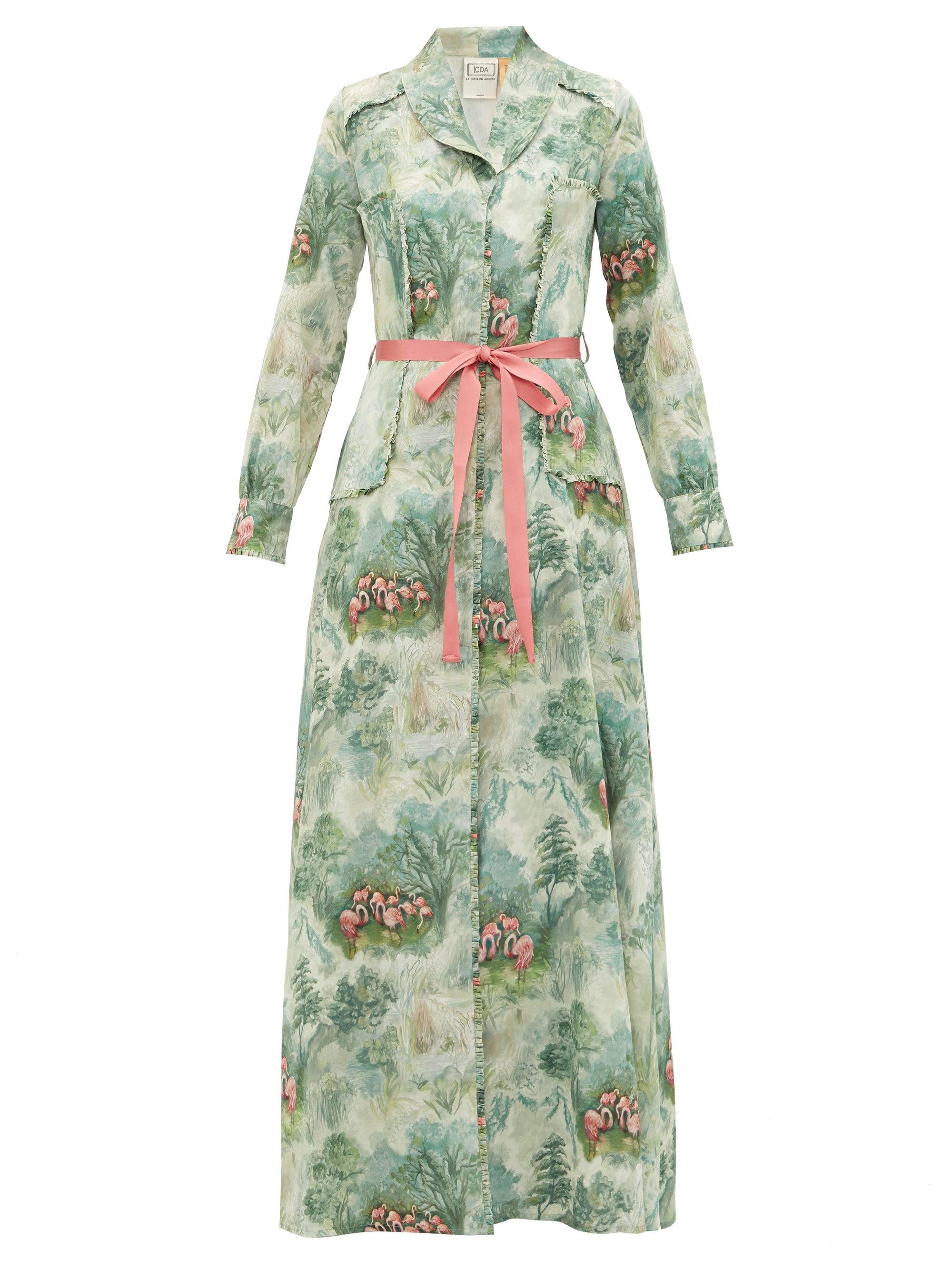 La Costa Del AlgodÃ³n Antoinette-print Cotton-muslin Nightdress in Green Print (Green) - Lyst