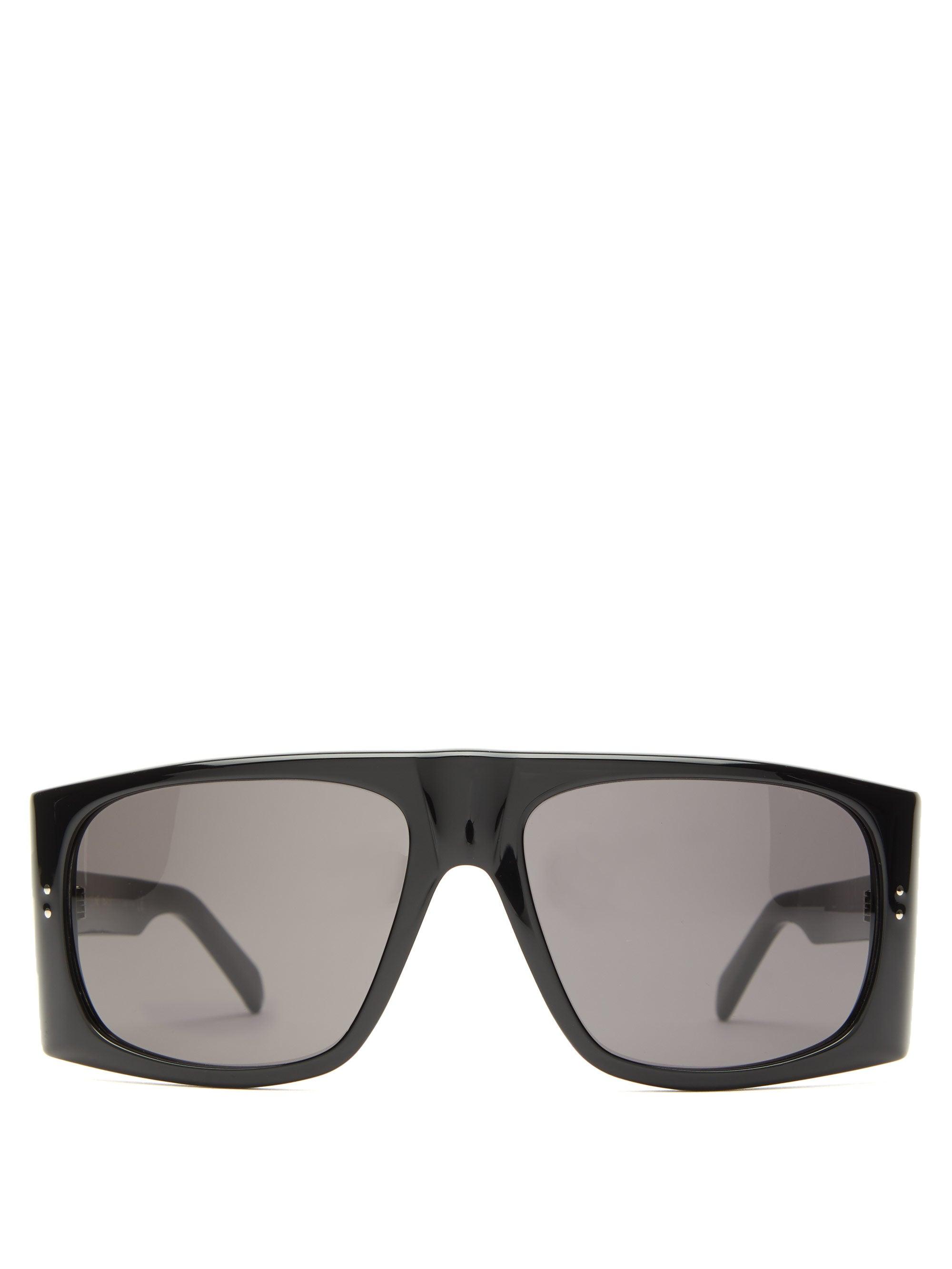 Celine Curved Flattop Rectangular Acetate Sunglasses in Black Lyst