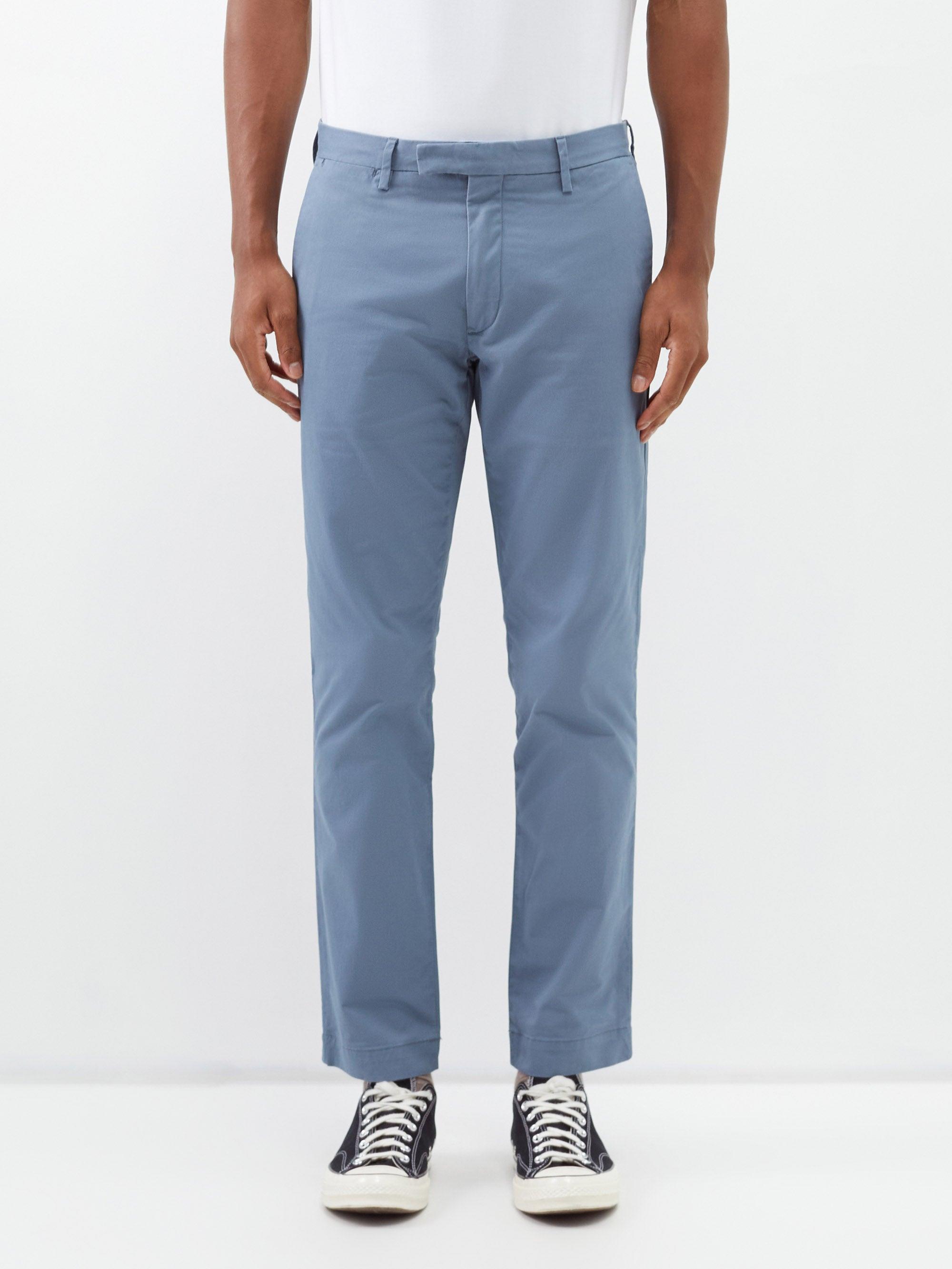 Polo Ralph Lauren Cotton-blend Twill Chinos in Blue for Men | Lyst