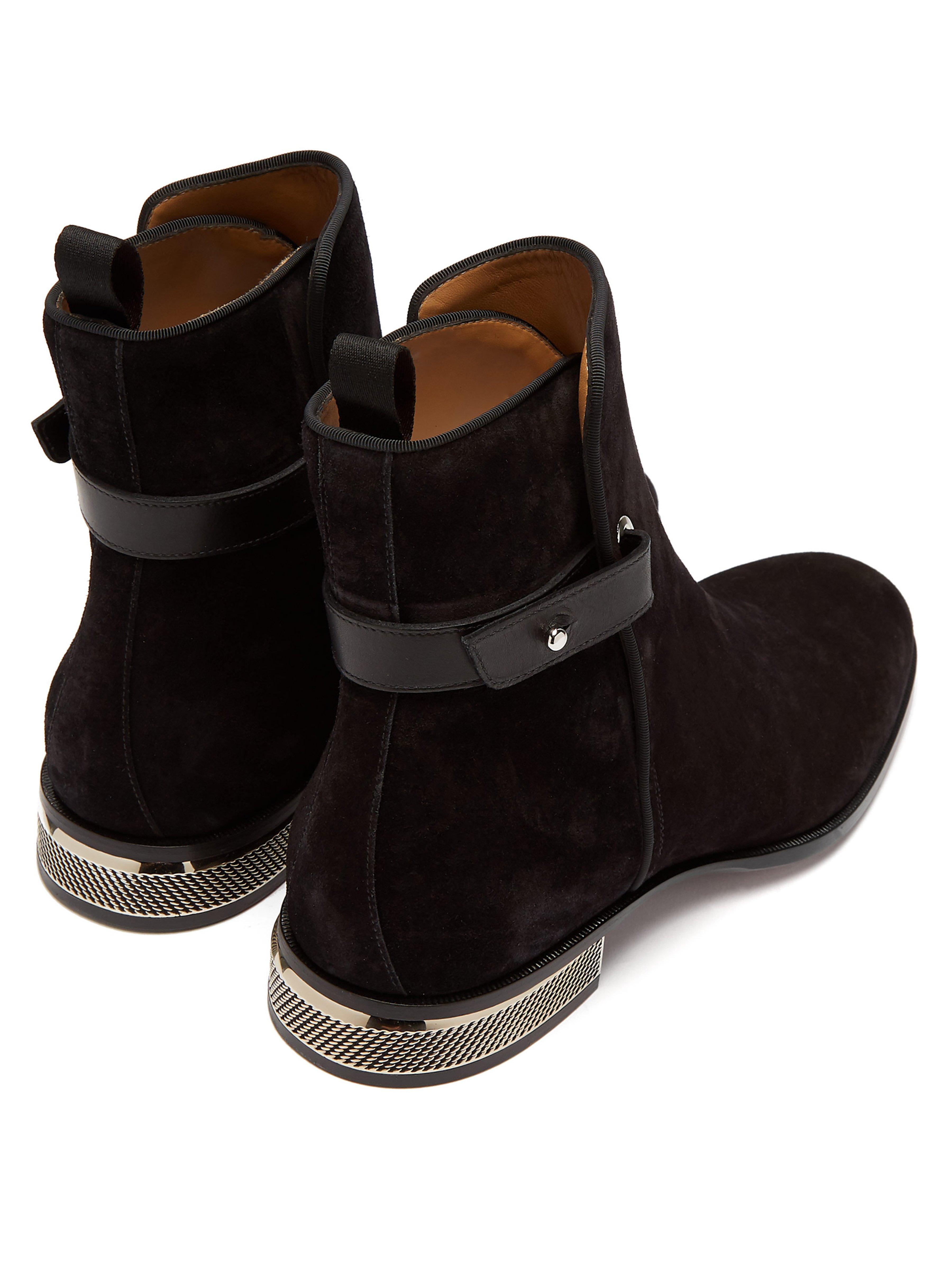 louboutin black suede boots
