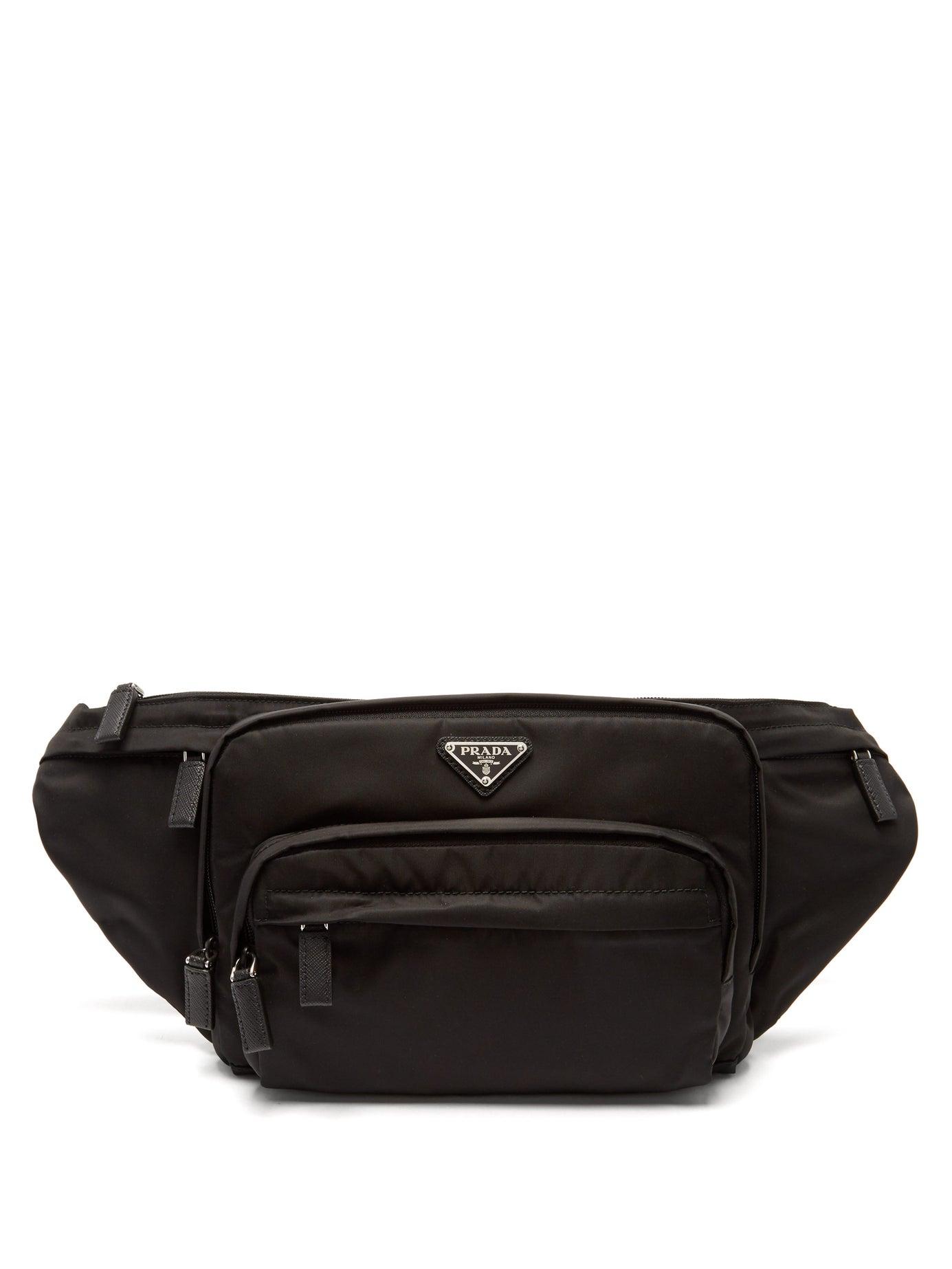 Prada Synthetic Triangle Logo-plaque Nylon Belt Bag in Black for ...