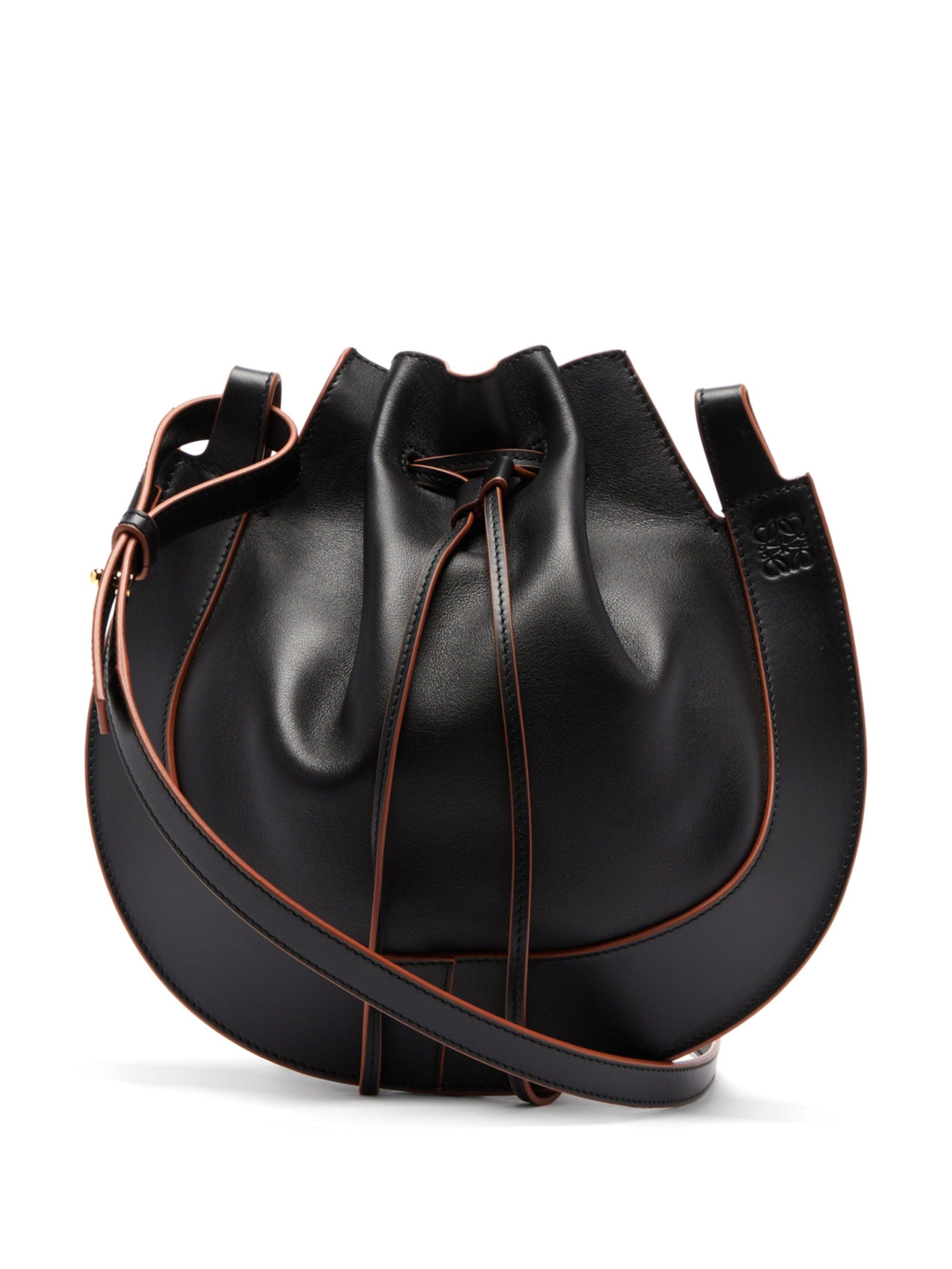Loewe Small Horseshoe Colorblock Leather Saddle Bag In Narcissus