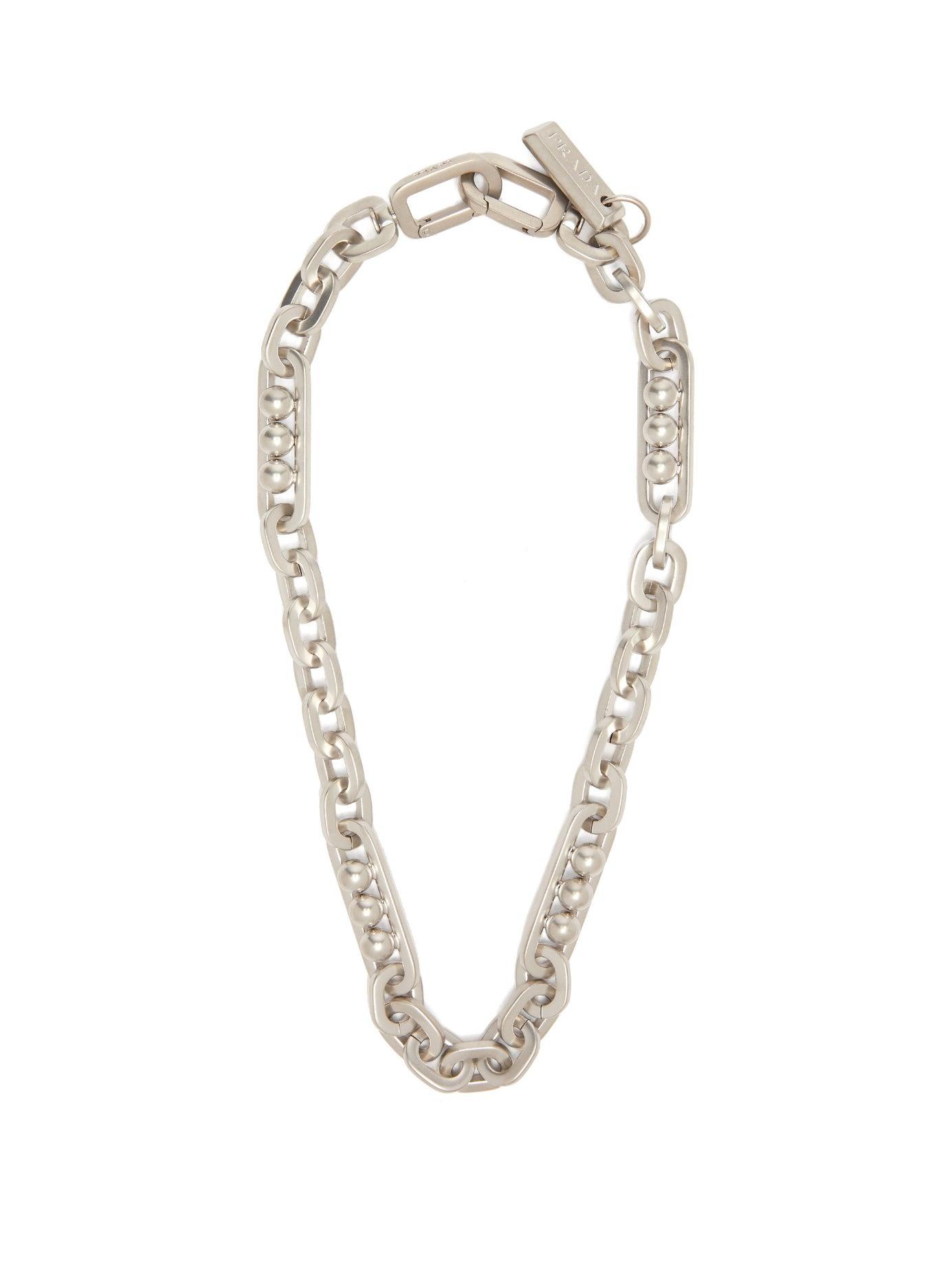 Prada Ball And Loop Chain Necklace in Silver (Metallic) for Men Lyst