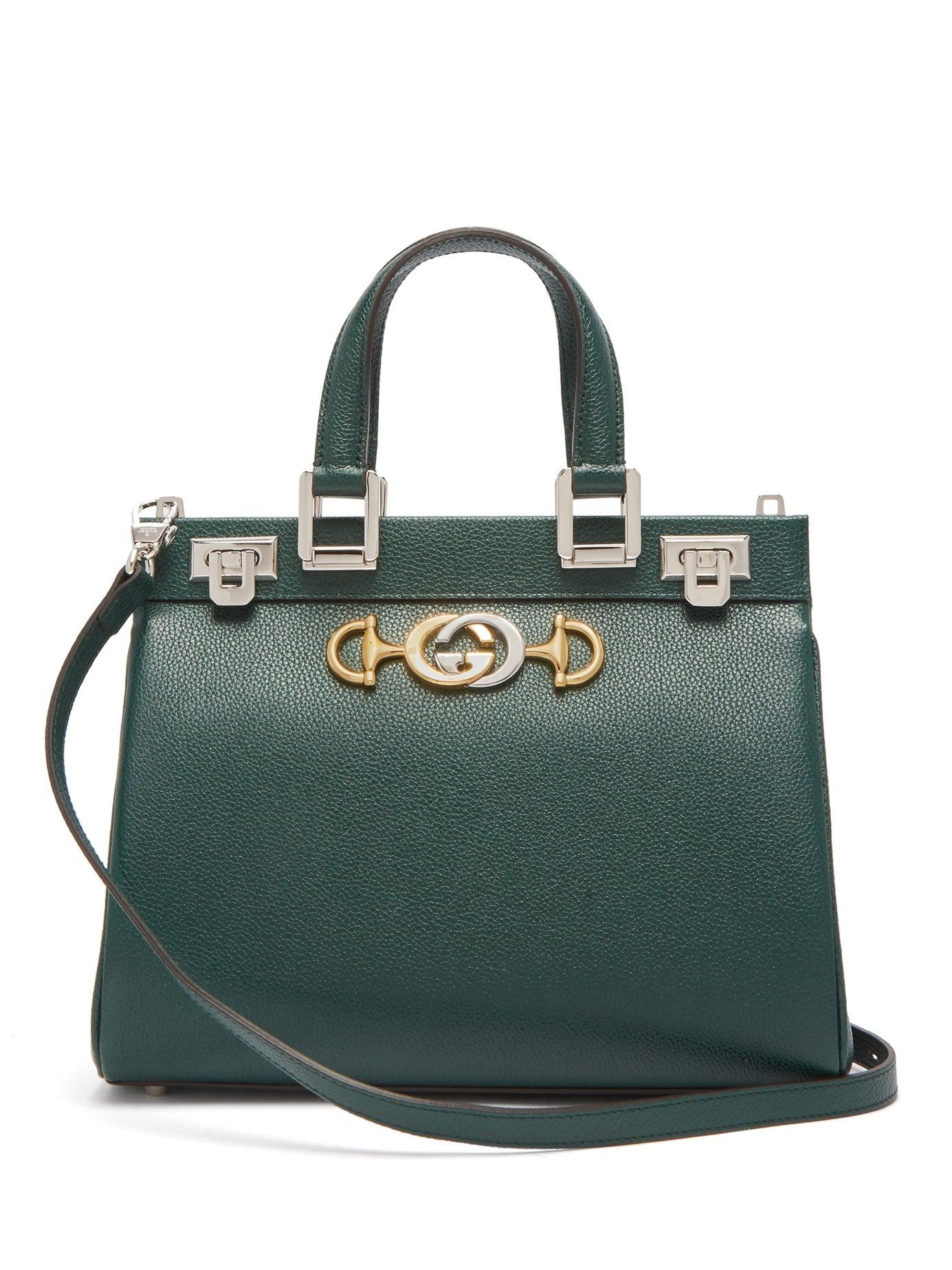 Gucci Zumi Small Tophandle Grainedleather Bag in Green Lyst