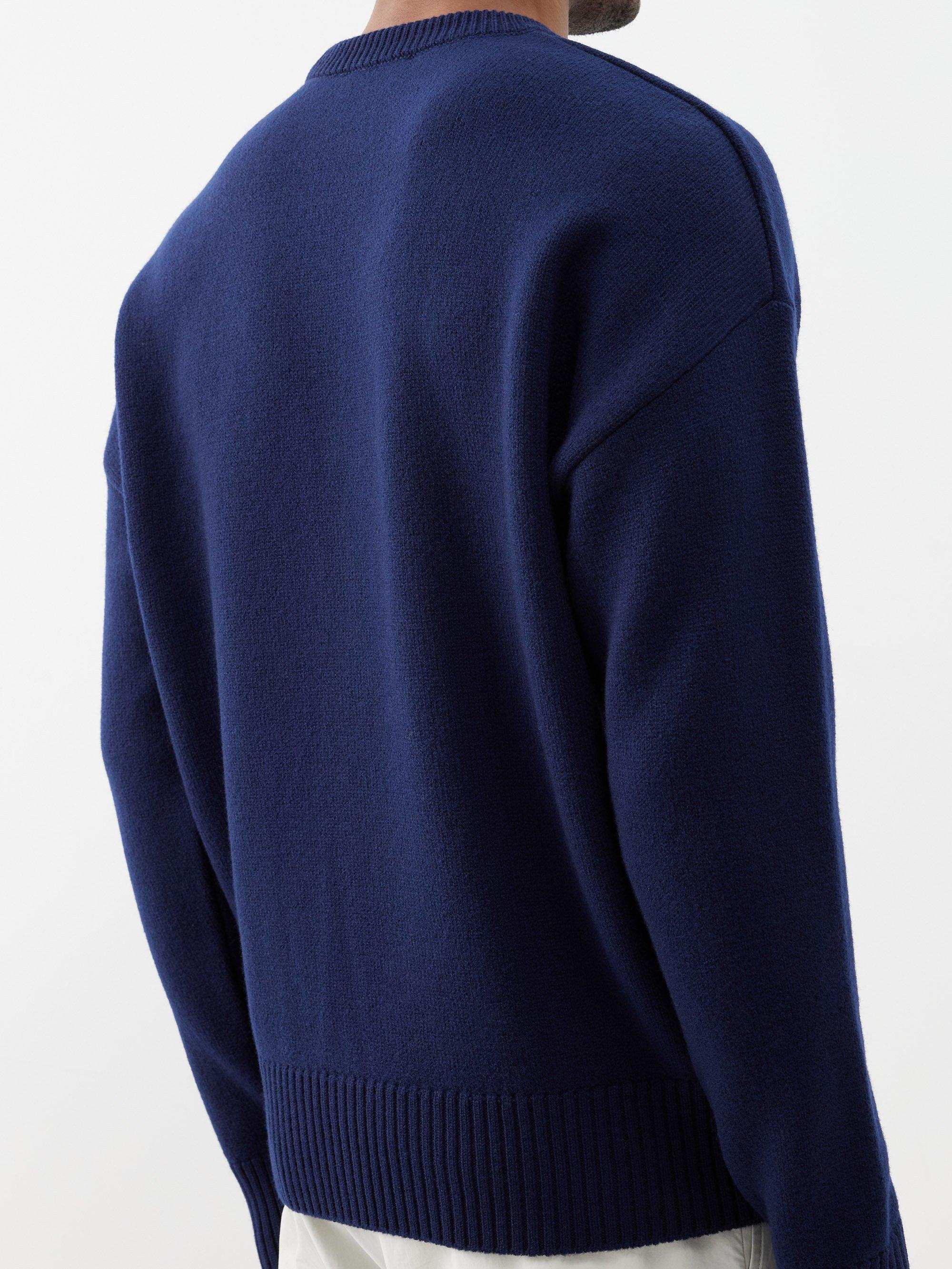 Ami Paris De Cœur-logo Wool Sweater in Blue for Men