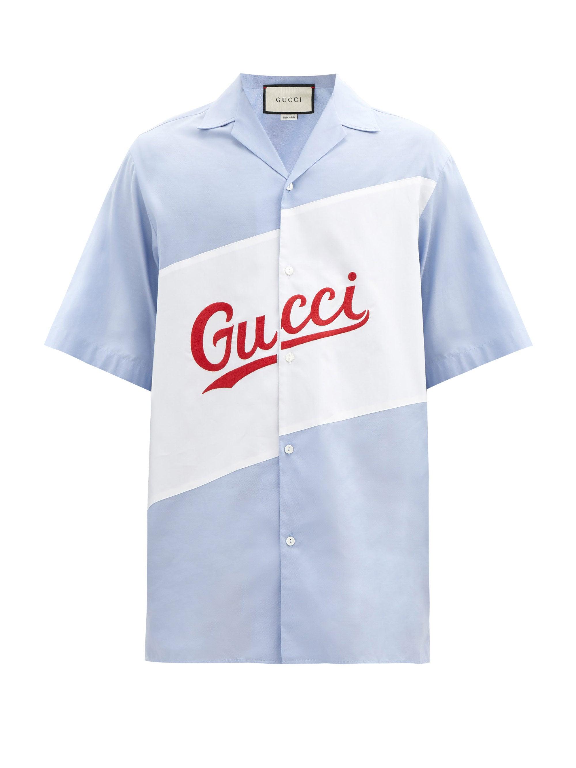 Gucci Logo-embroidered Cotton-poplin 