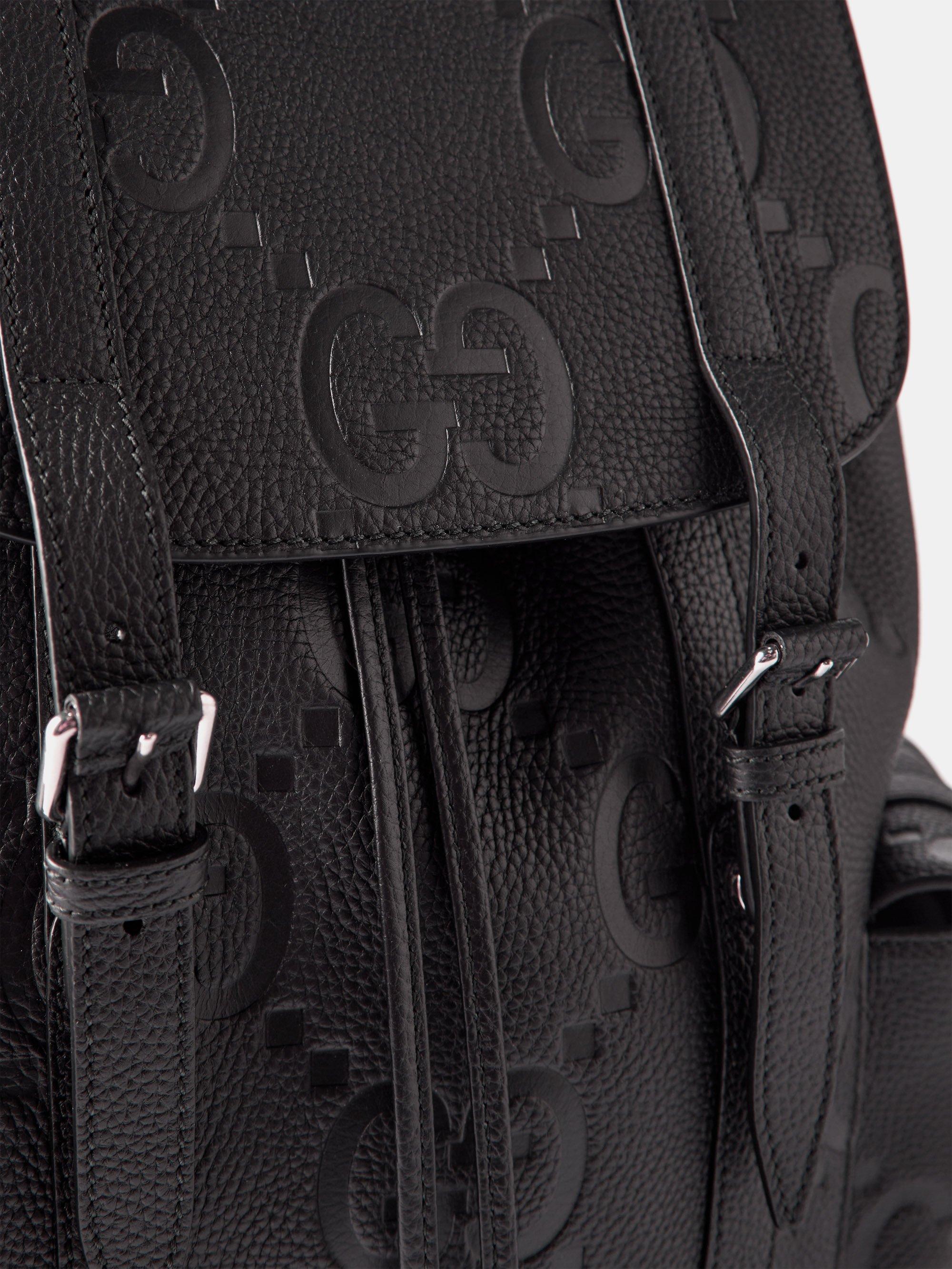 Gucci GG-debossed Leather Backpack in Black for Men