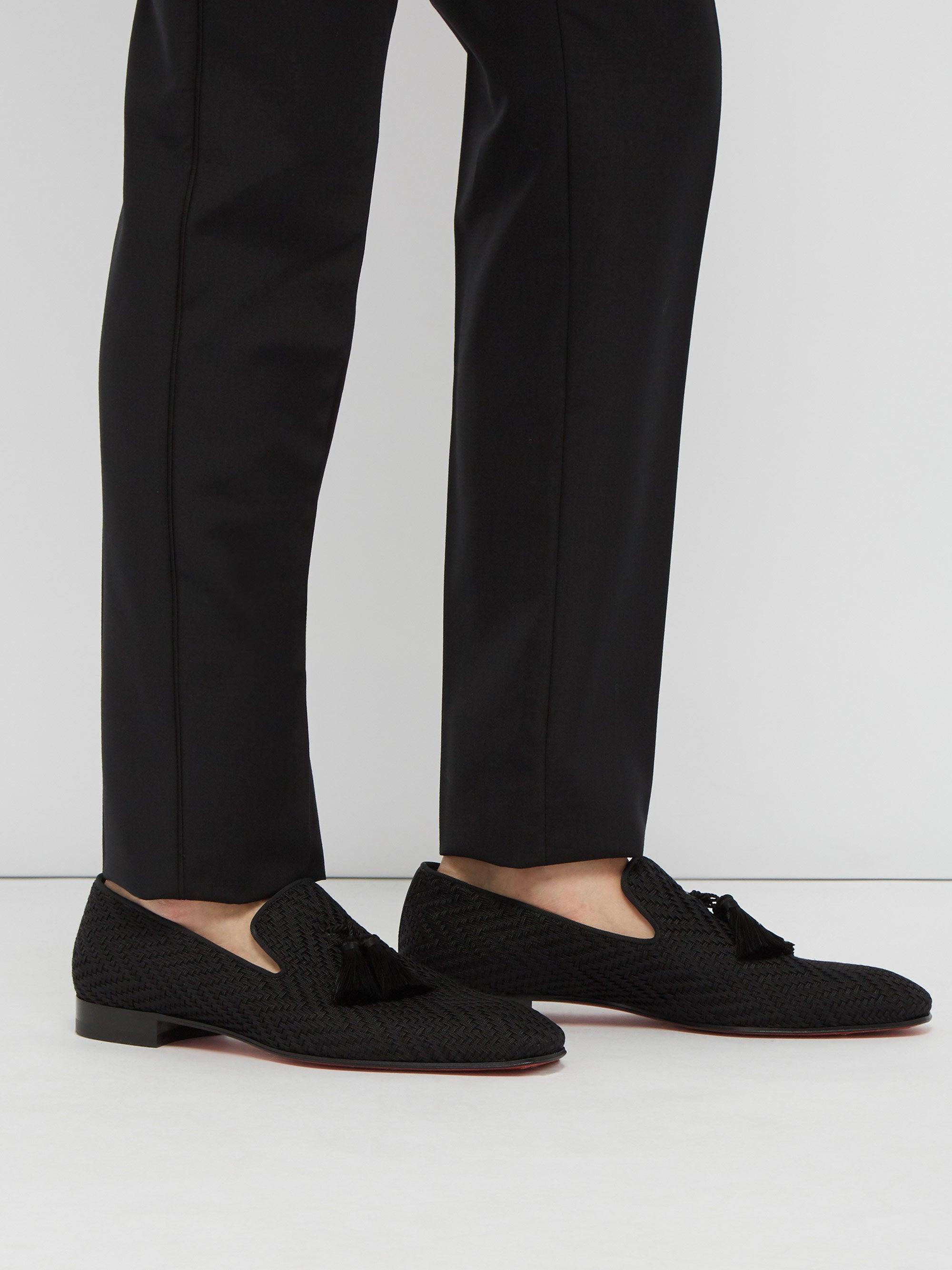 Elemental portugisisk neutral Christian Louboutin Officialito Woven Tassel Loafers in Black for Men | Lyst