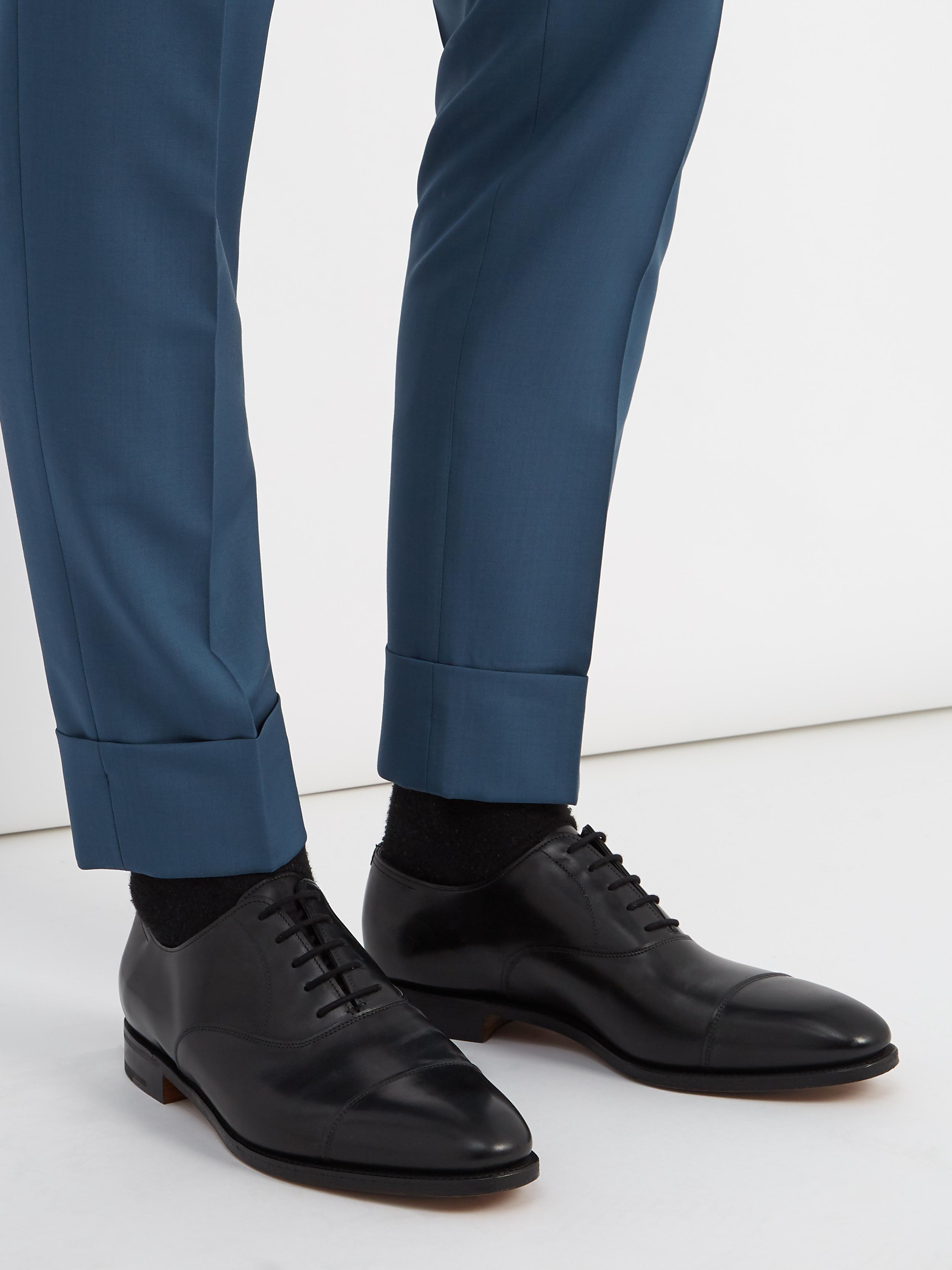 John Lobb City Ii Leather Oxford Shoes in Black for Men - Lyst