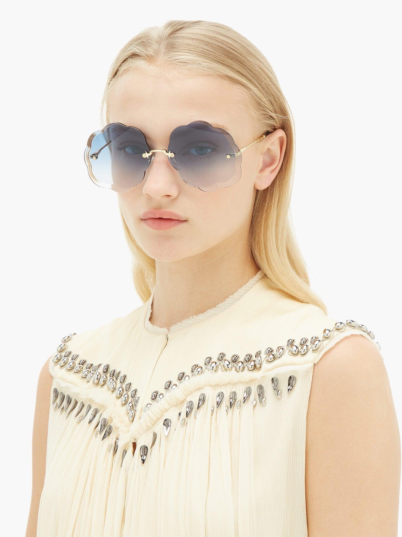 Chloé Rosie Cloud Metal Sunglasses in Blue | Lyst