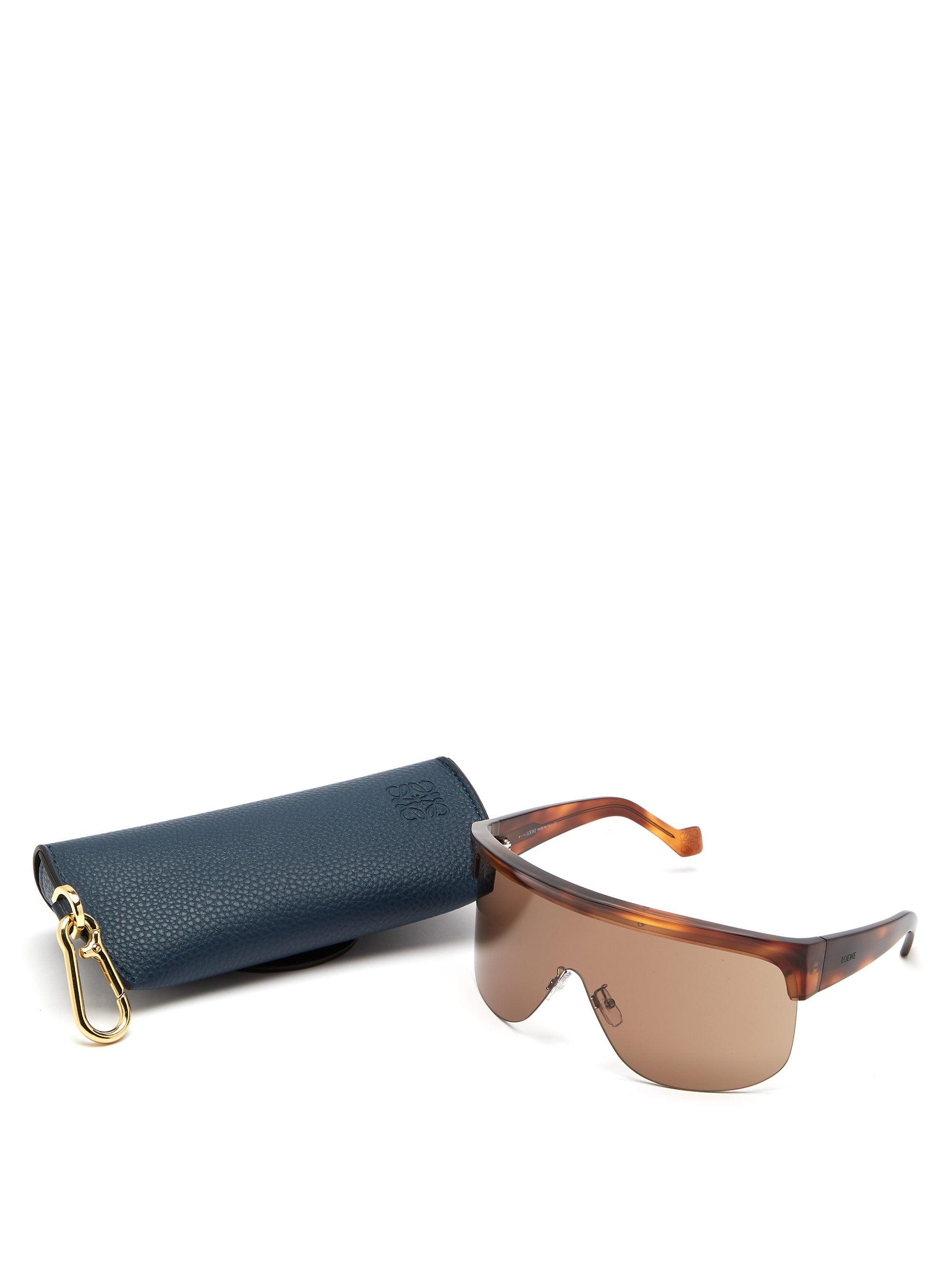 Loewe Show D-frame Acetate Visor Sunglasses in Brown | Lyst