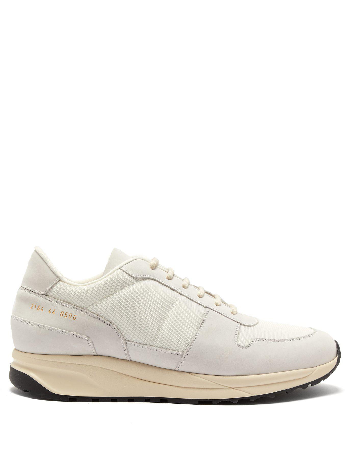 Common Projects Track Vintage Mesh And Suede Trainers in White for Men |  Lyst