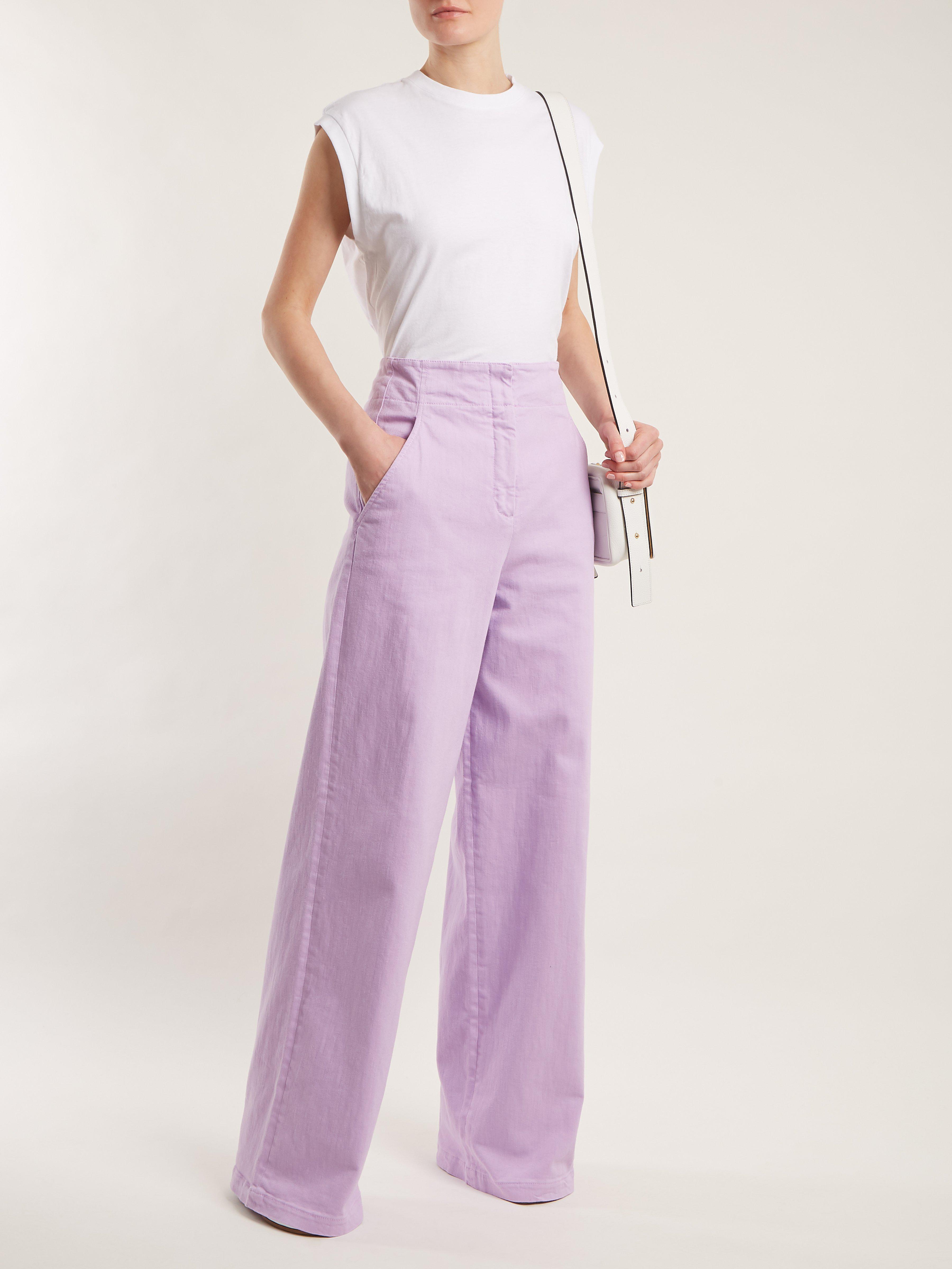 purple wide leg jeans