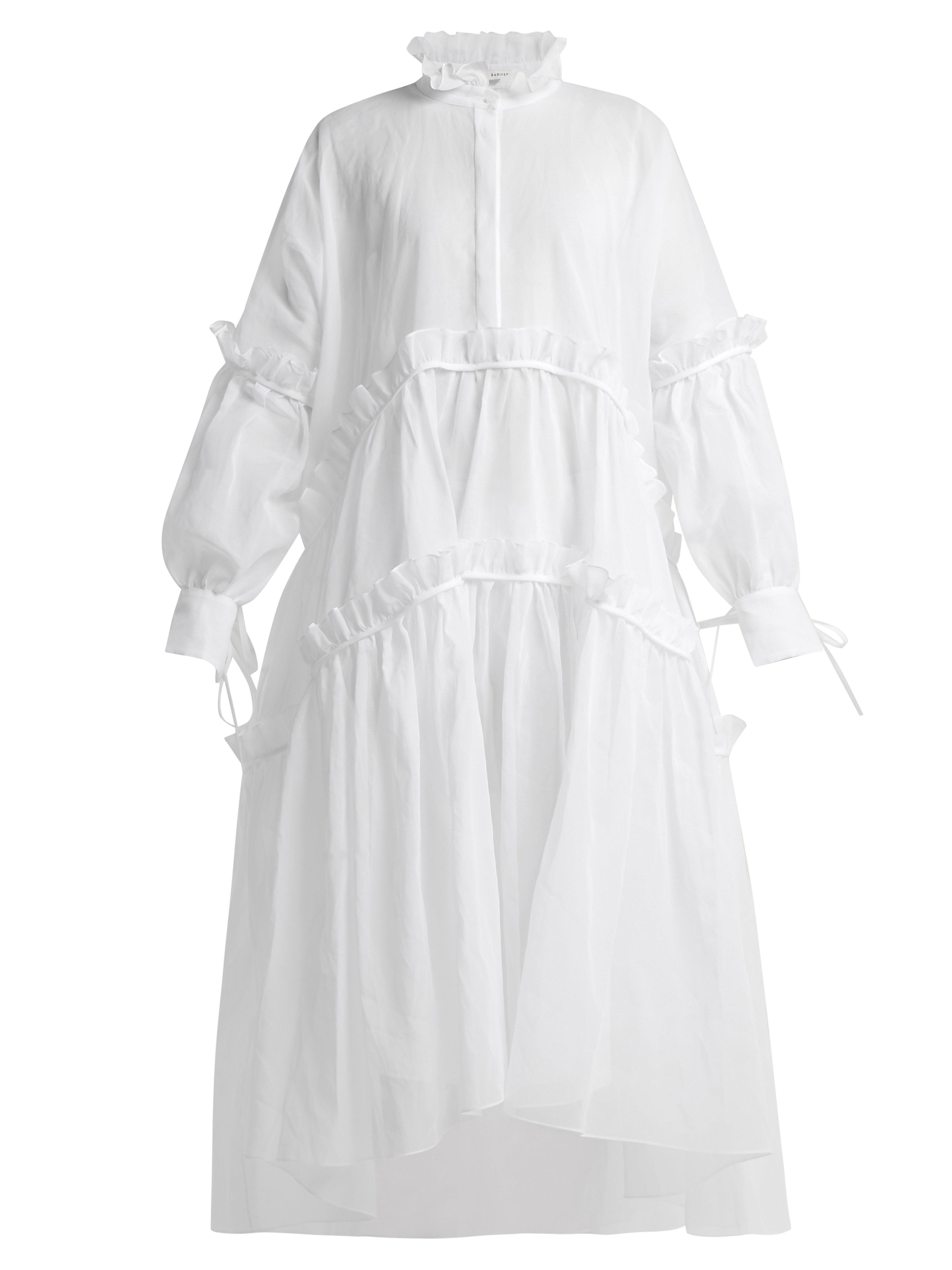 Robe Chemise Oversize En Organza Celine Cecilie Bahnsen En Coloris Blanc Lyst
