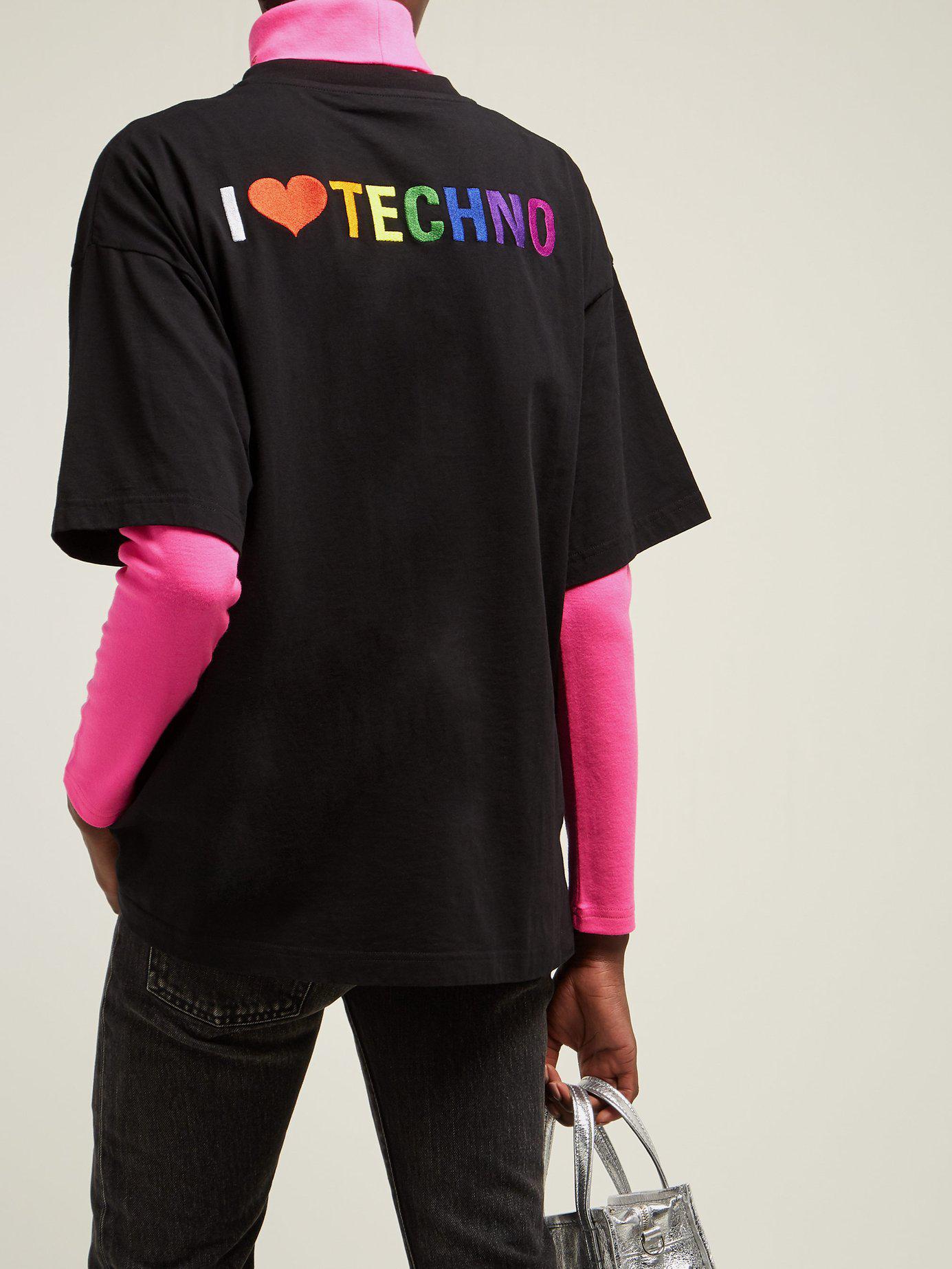 balenciaga i love techno t shirt