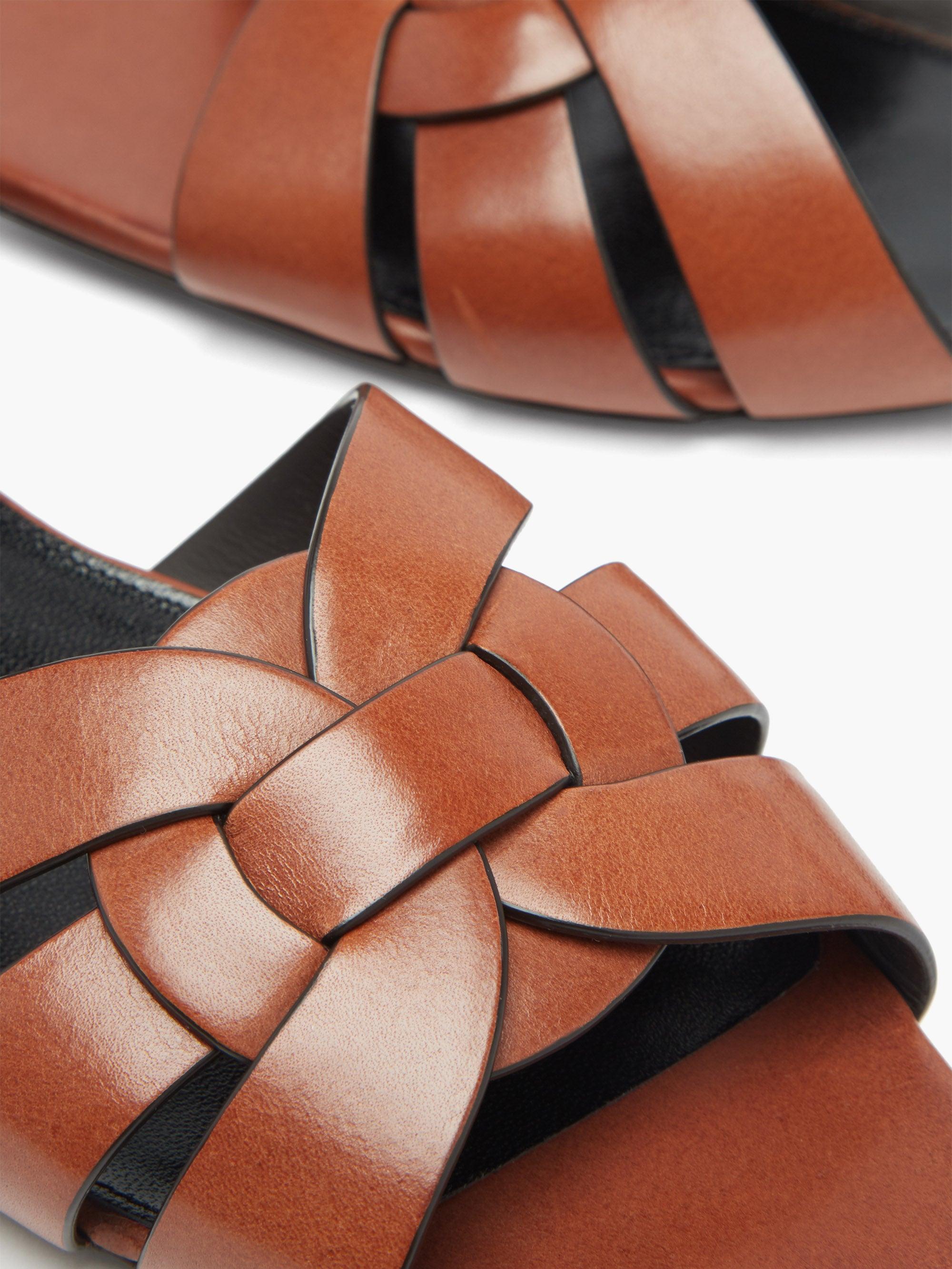 saint laurent tan sandals