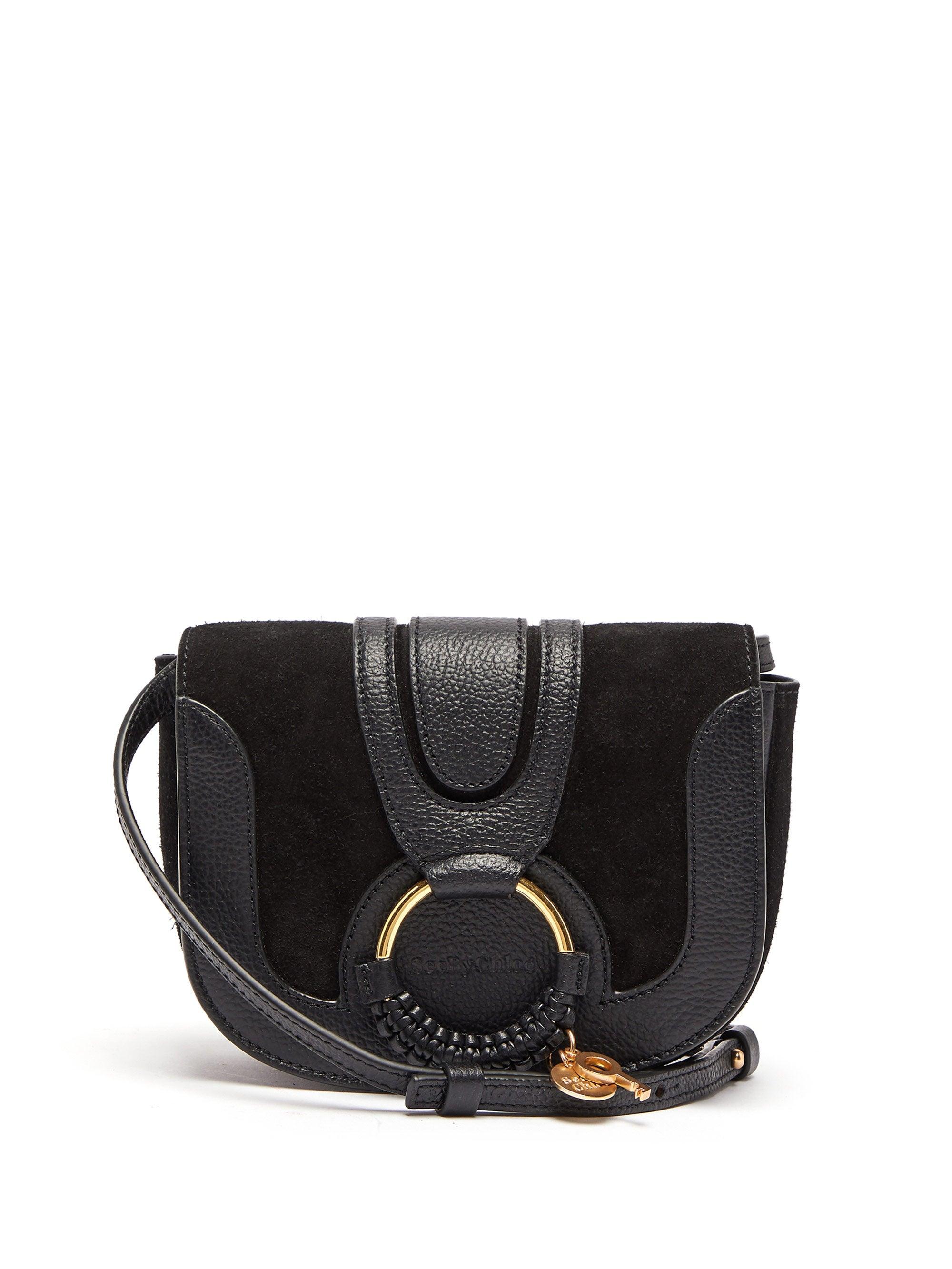 See By Chloé Hana Mini Leather And Suede Cross-body Bag in Black - Lyst