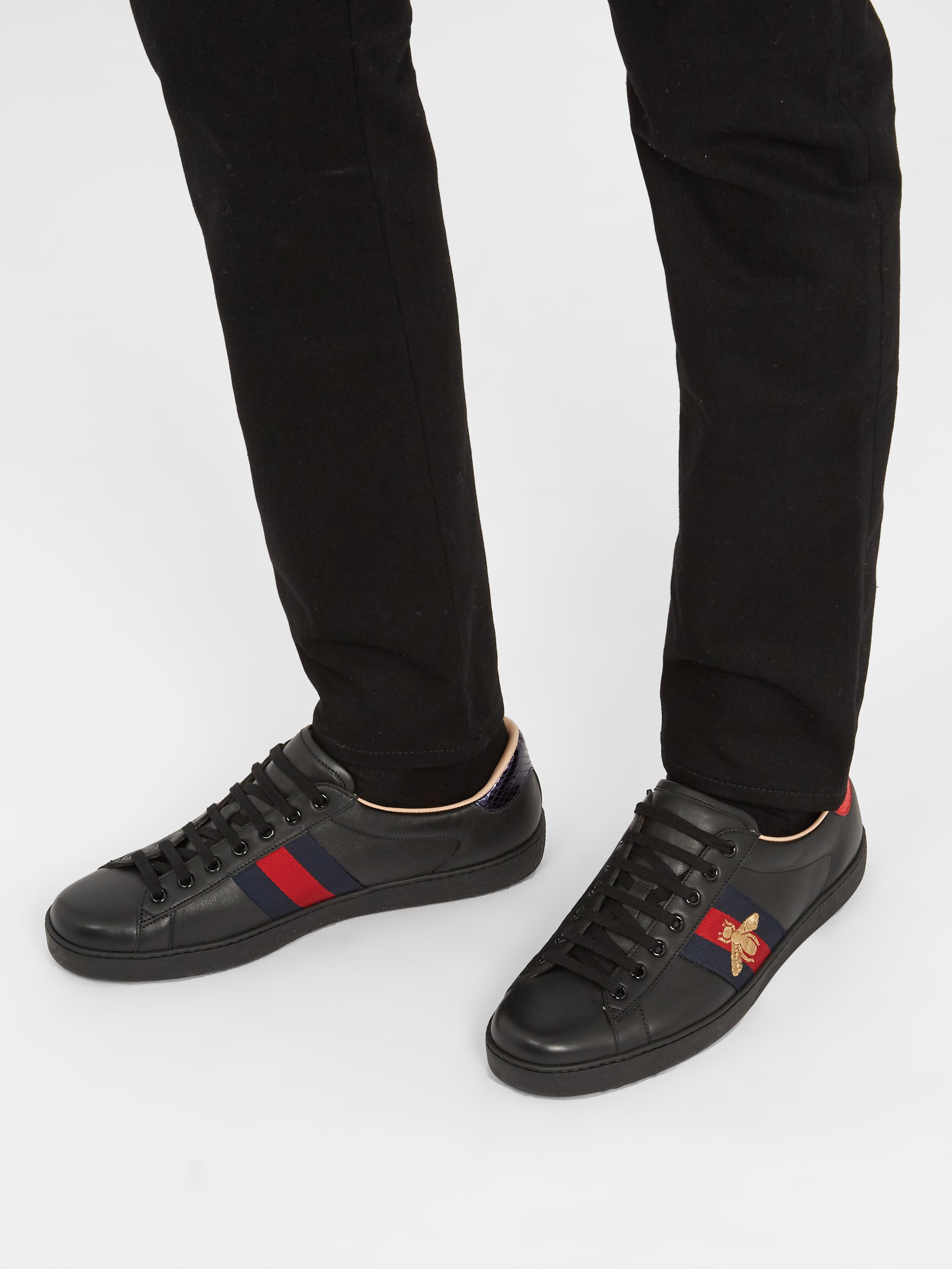 Gucci bee shoes black deals