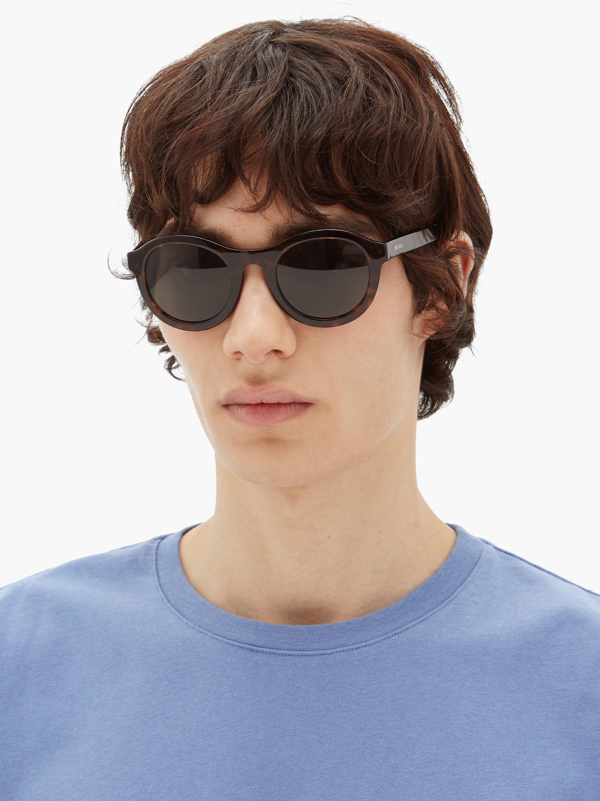 prada round tortoise sunglasses