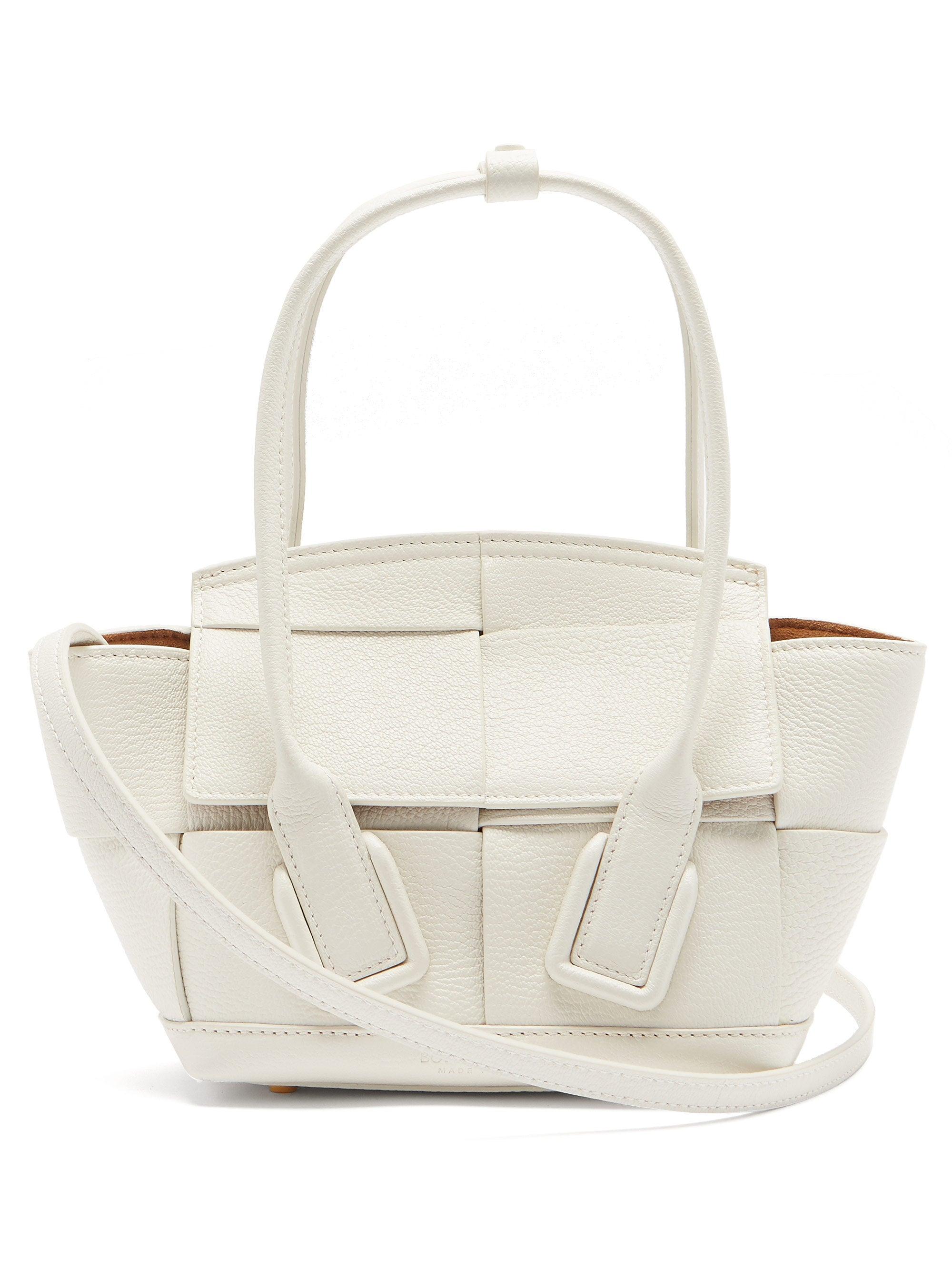 Bottega Veneta Leather Arco Maxi-intrecciato Mini Bag in White - Lyst