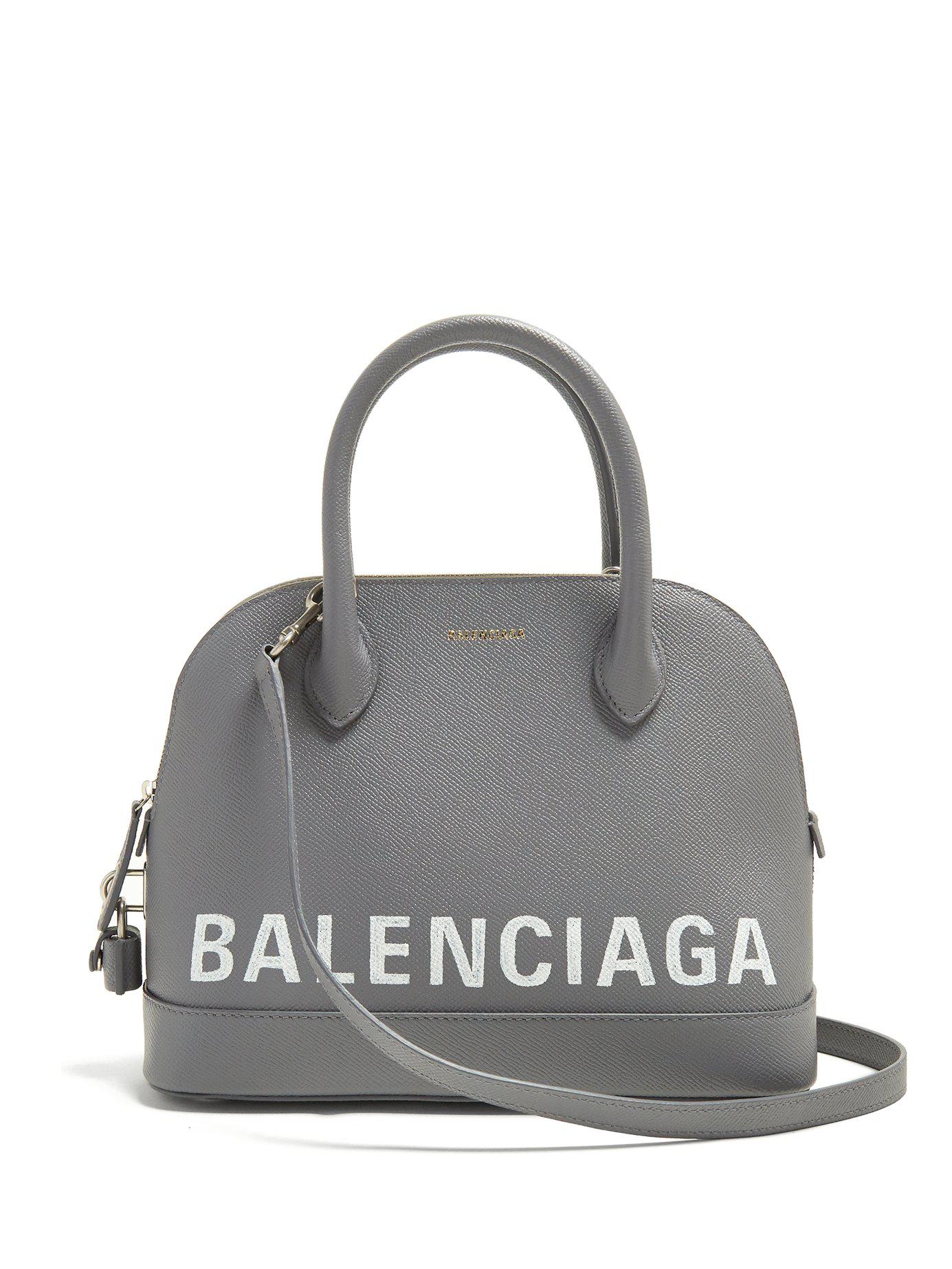 Balenciaga Ville S Leather Bag in Light Grey (Gray) | Lyst