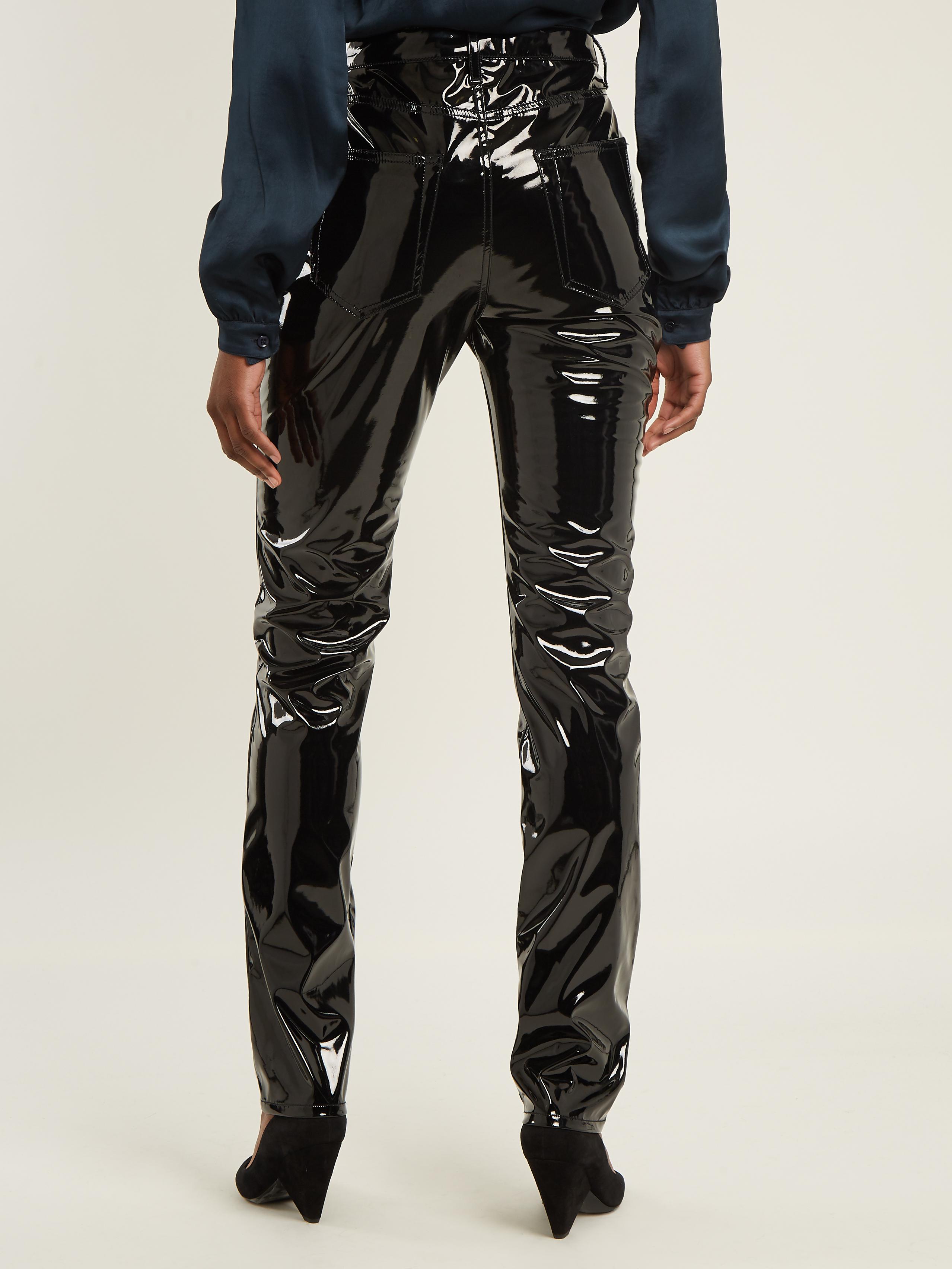 Saint Laurent Sim-leg Vinyl Trousers in 