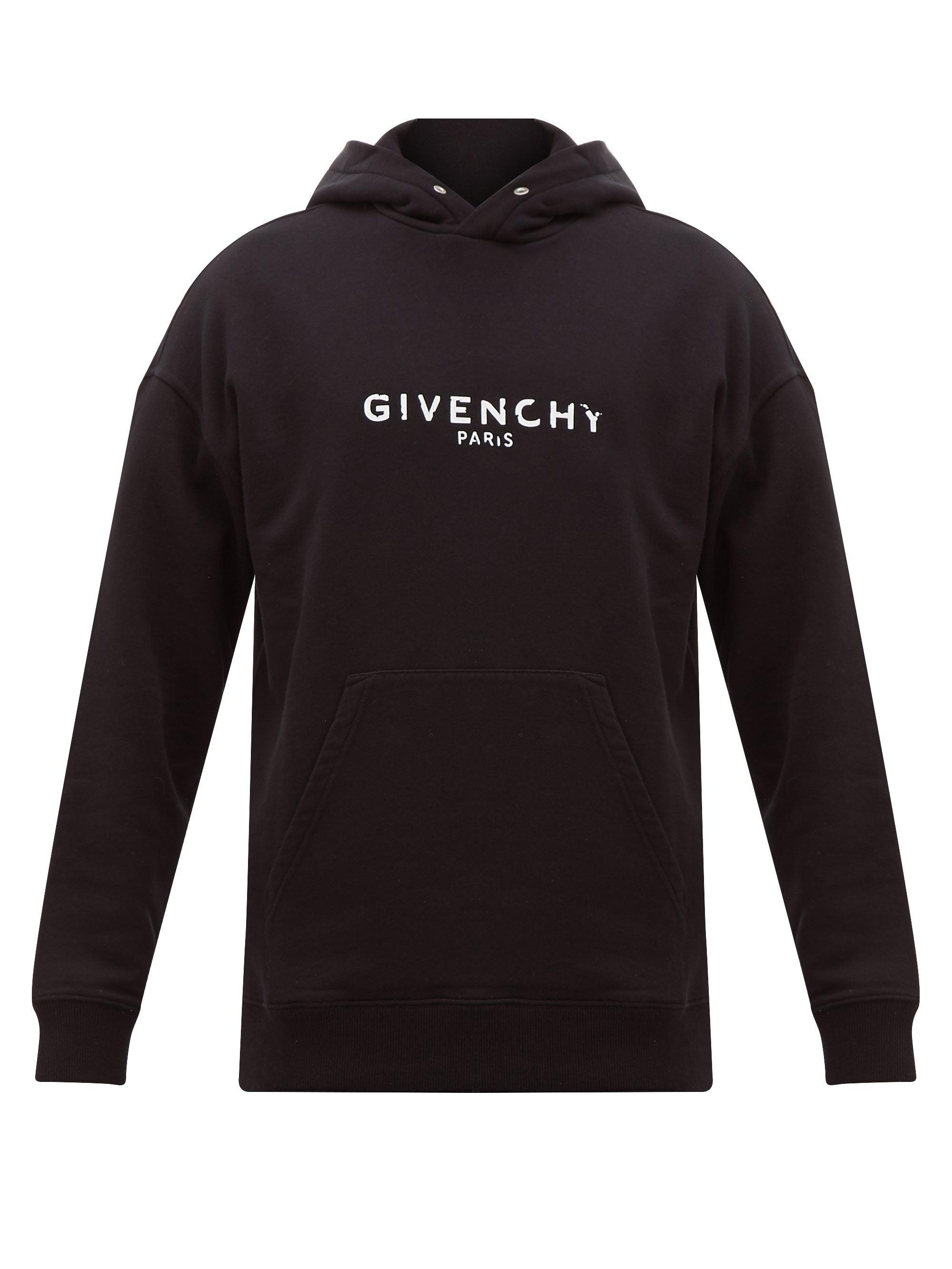 Givenchy Cotton Oversized Faded Logo Hoodie in Black for Men - Save 50% ...